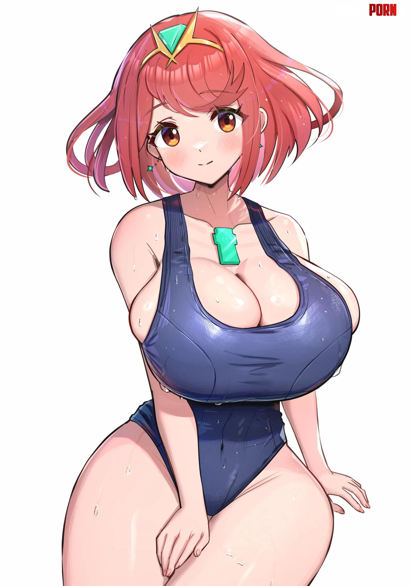 Pyra in a school swimsuit [Xenoblade] by LafterMastr
