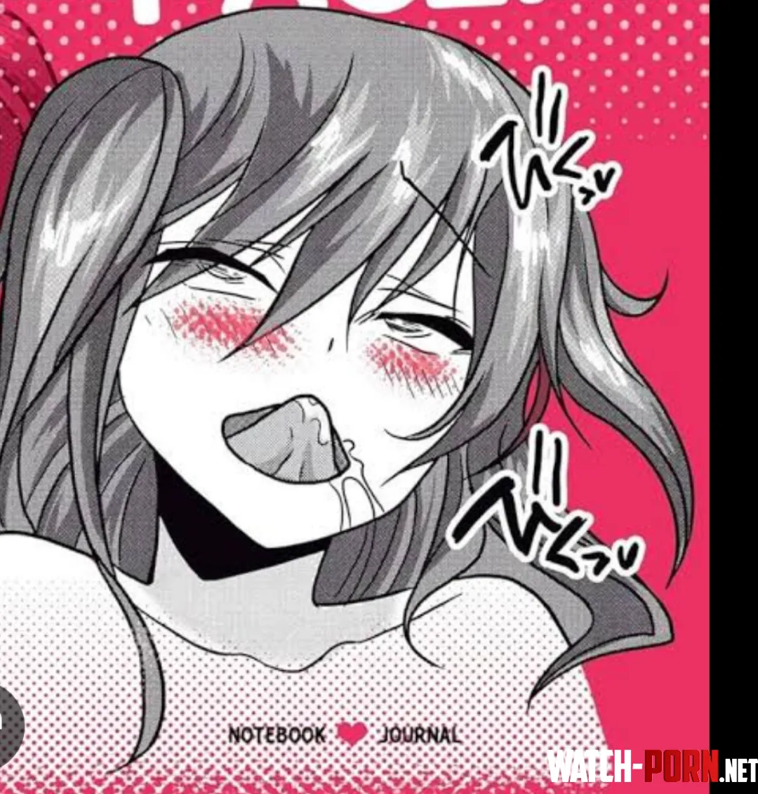 Lf mono source : Ahegao, tongue out, 1girl, japanese letters, notebook journal, drooling, saliva, blushing, by kyle2429