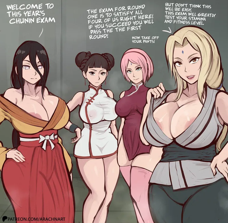 Thumbnail Naruto Rule34: Tsunade, Hanabi & Sakura by MaskedFanaticX
