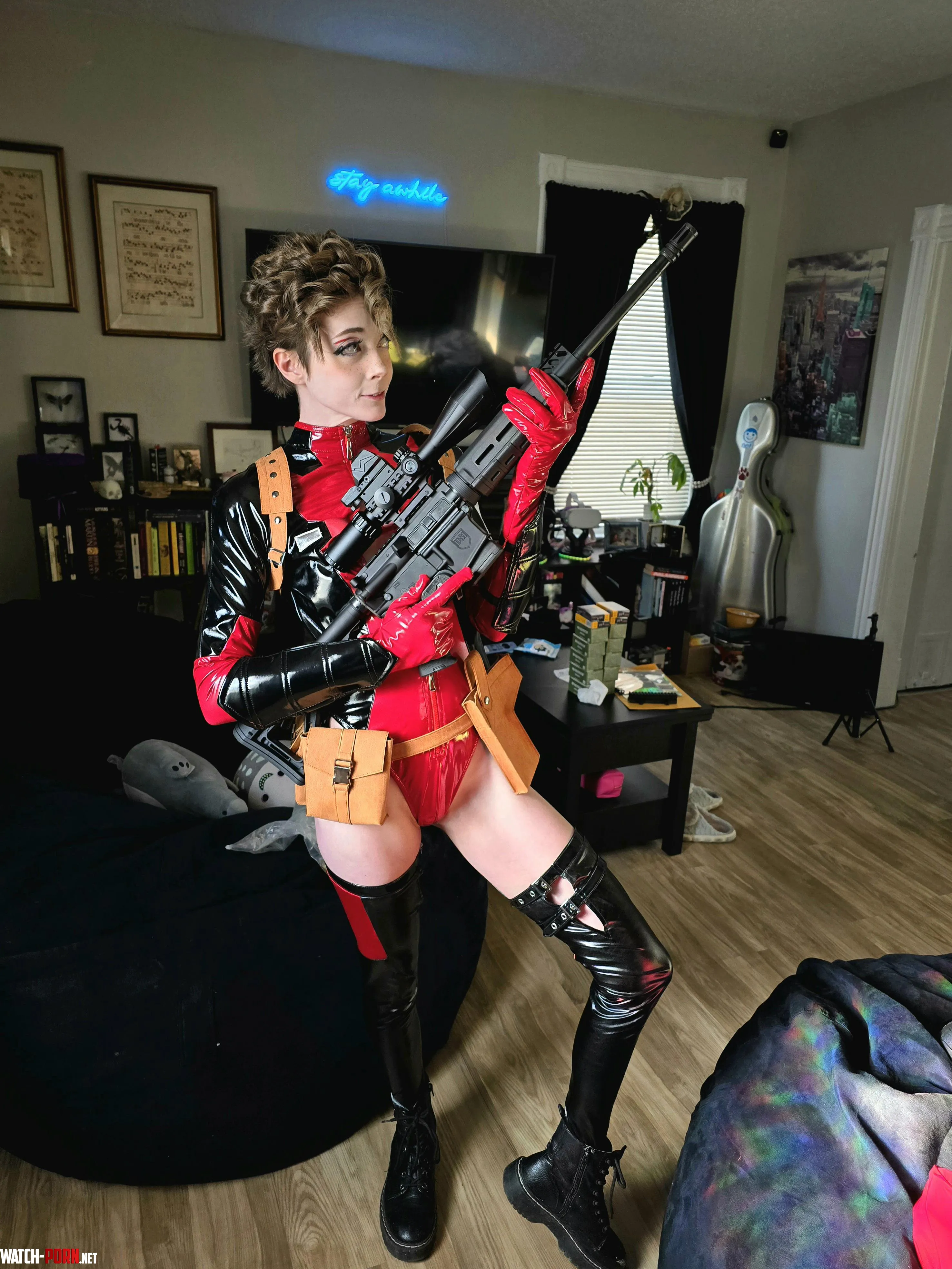 Lady Deadpool and my state law compliant DS-15 by littlerosexo