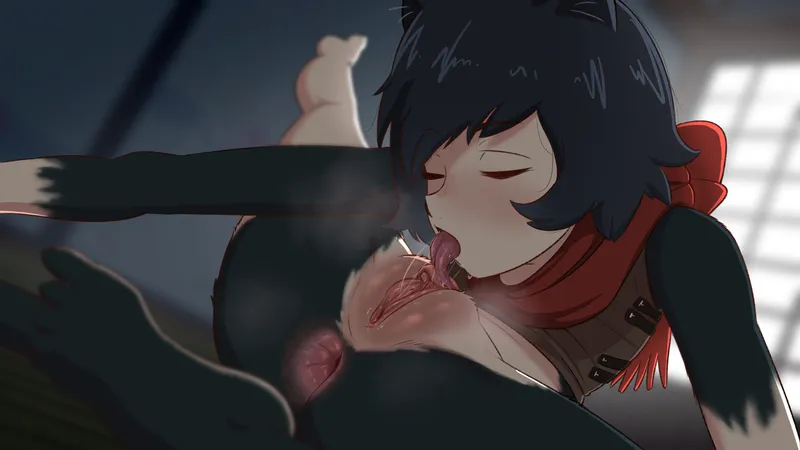 Thumbnail Cleans Herself with Author Cream77700 in Nekomimi Category