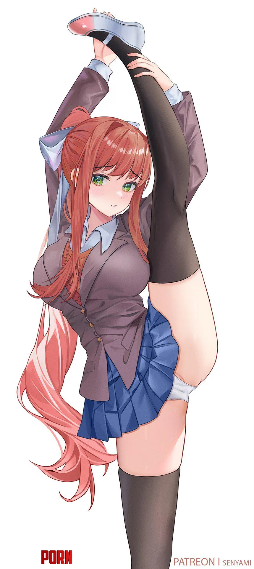 Monika Leg Stretch [Doki Doki Literature Club] by A_MASSIVE_PERVERT