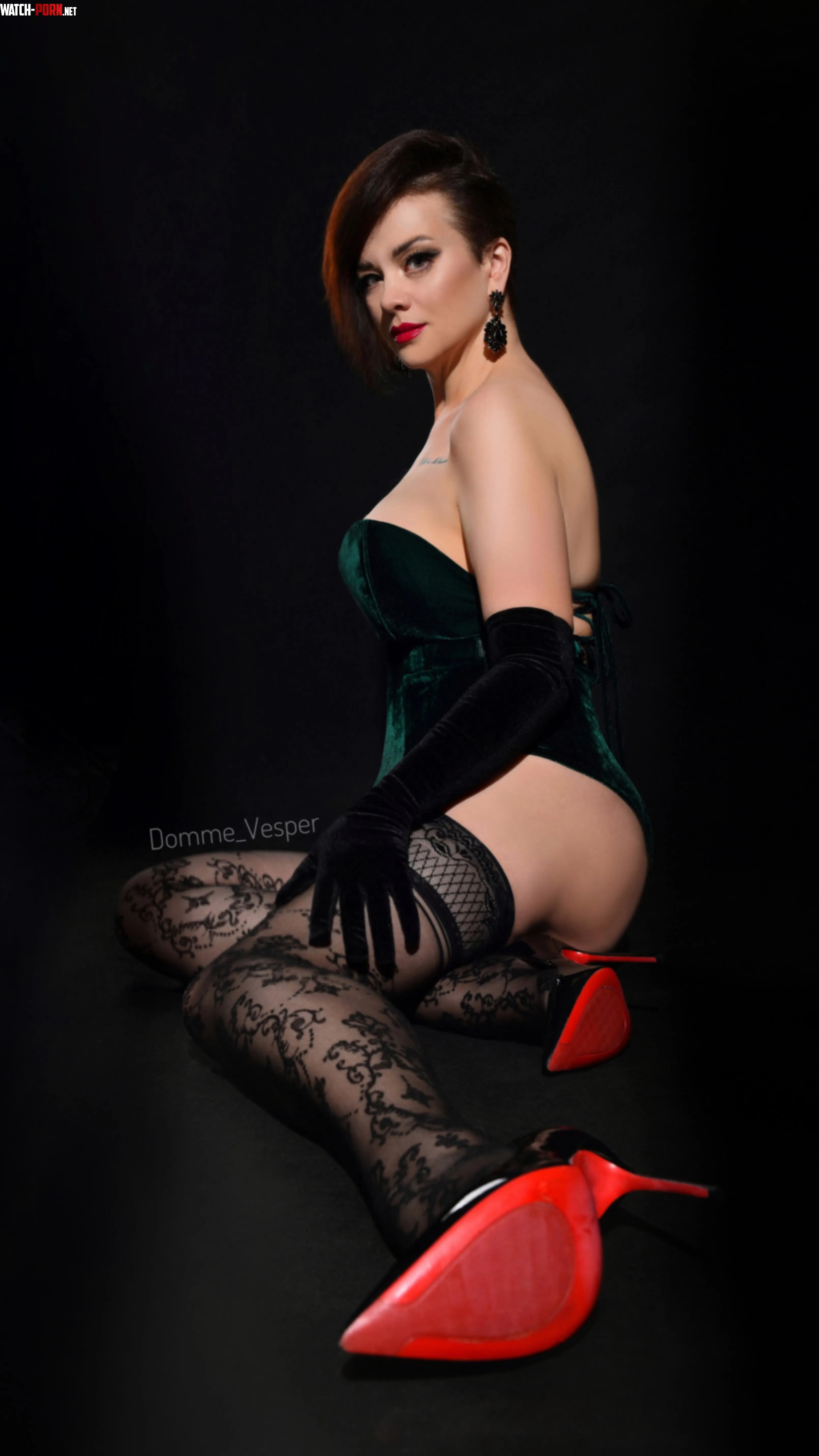 Red heels and black thigh highs, oh my! by Domme_Vesper