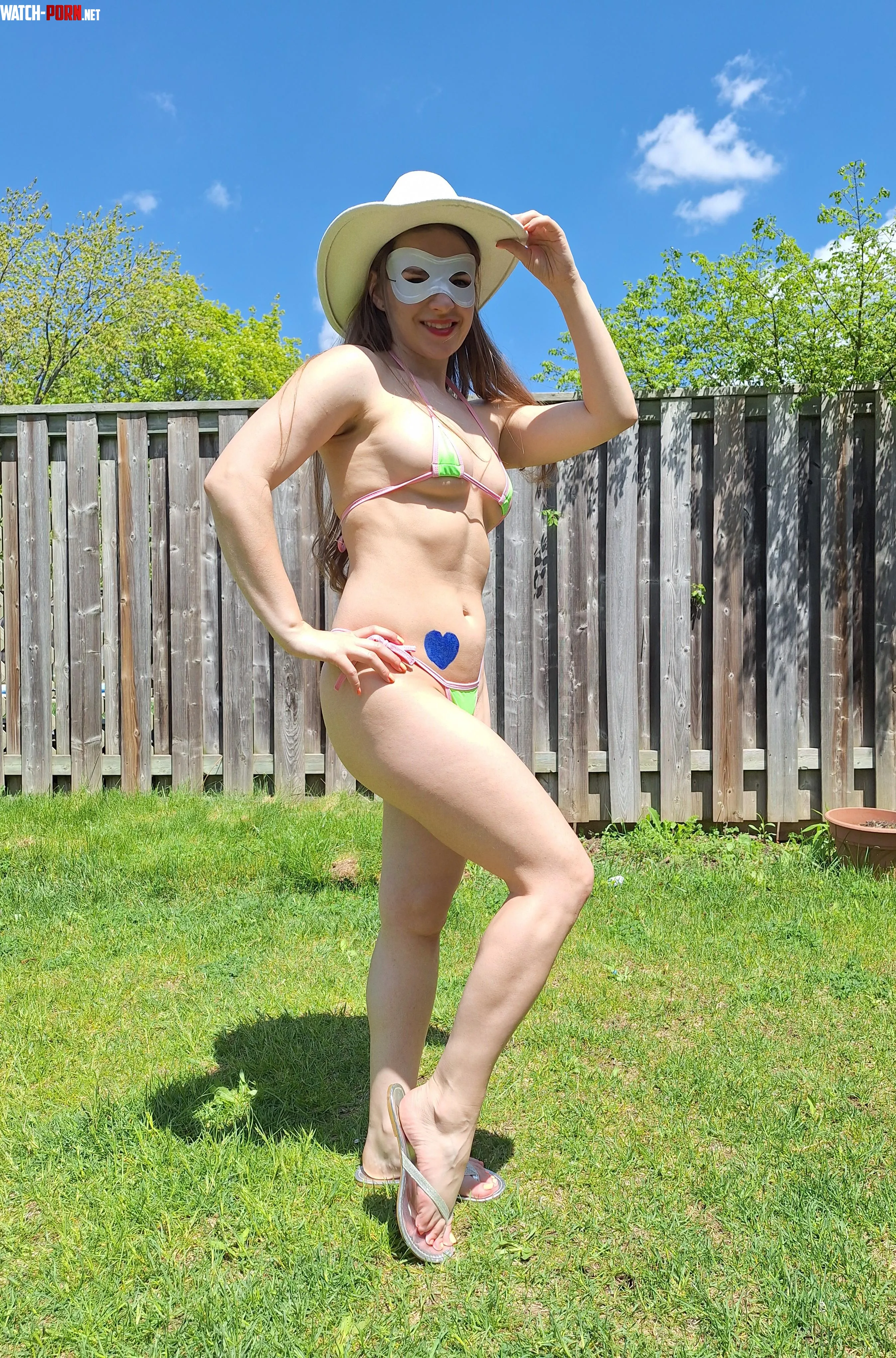 Showing off my toned legs in this bikini by MaskedModel4U