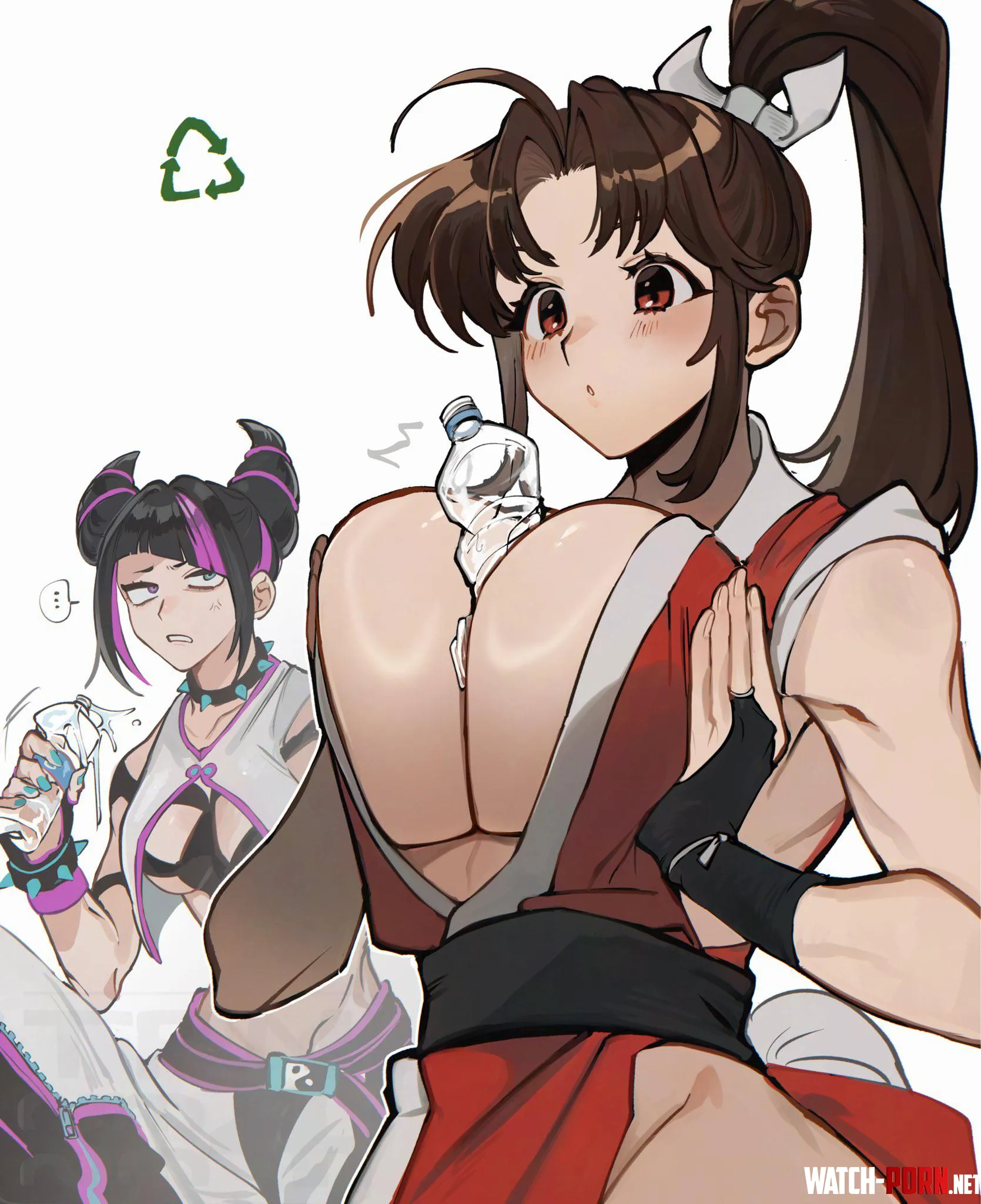 Mai practicing recycling (TRNnmnm4) [Fatal Fury/Street Fighter] by MillionHypotheses