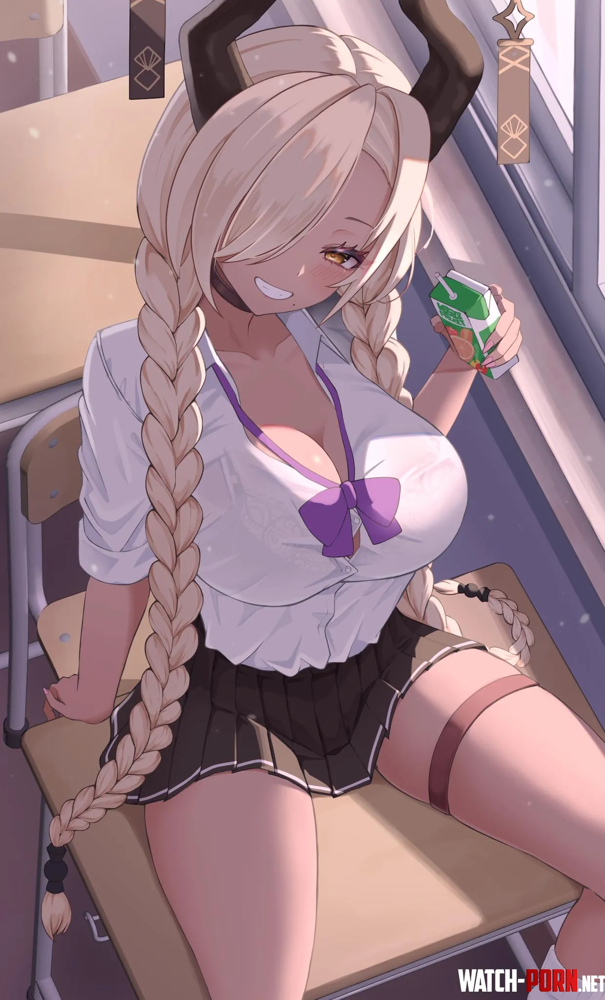 Owari's perfect thighs in skirt by thepopeofkeke