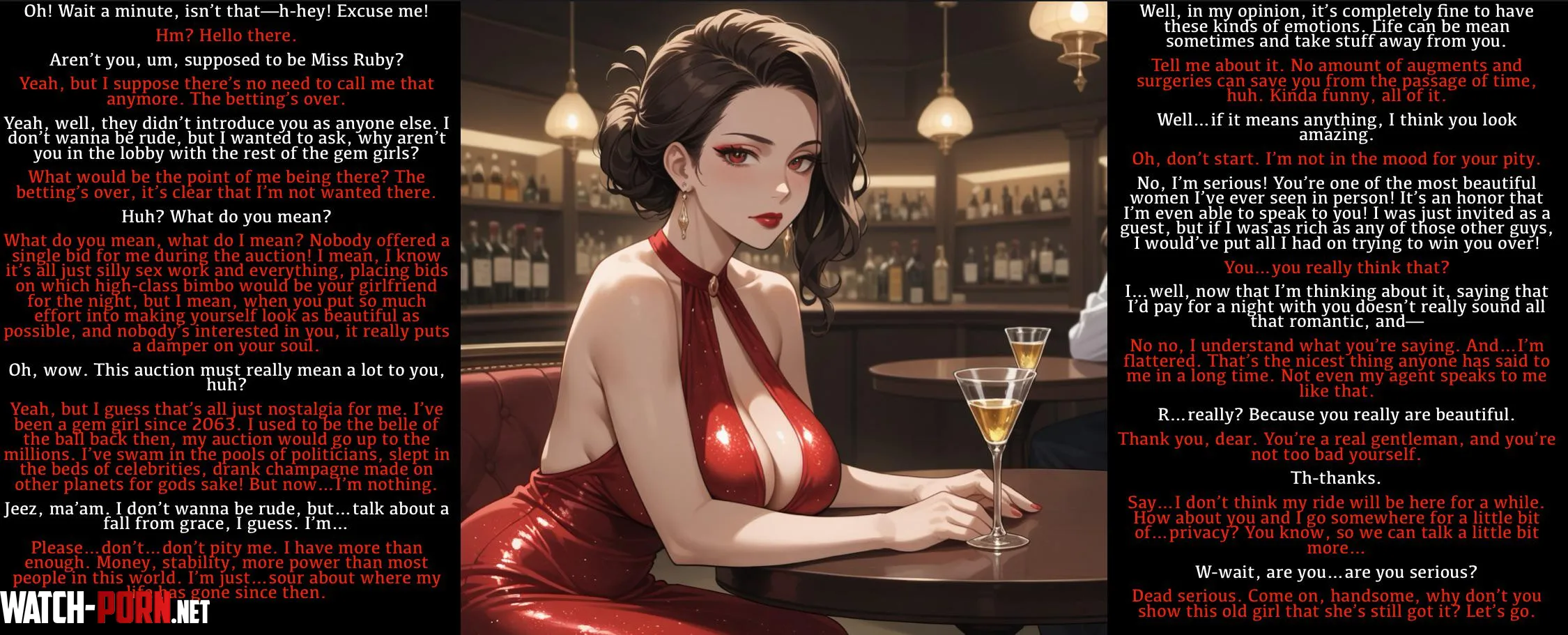 Oh, Miss Ruby [male POV] [future] [lady-betting] [MILF] [kindness] [strangers to lovers?] by Sir-M-Oxlong