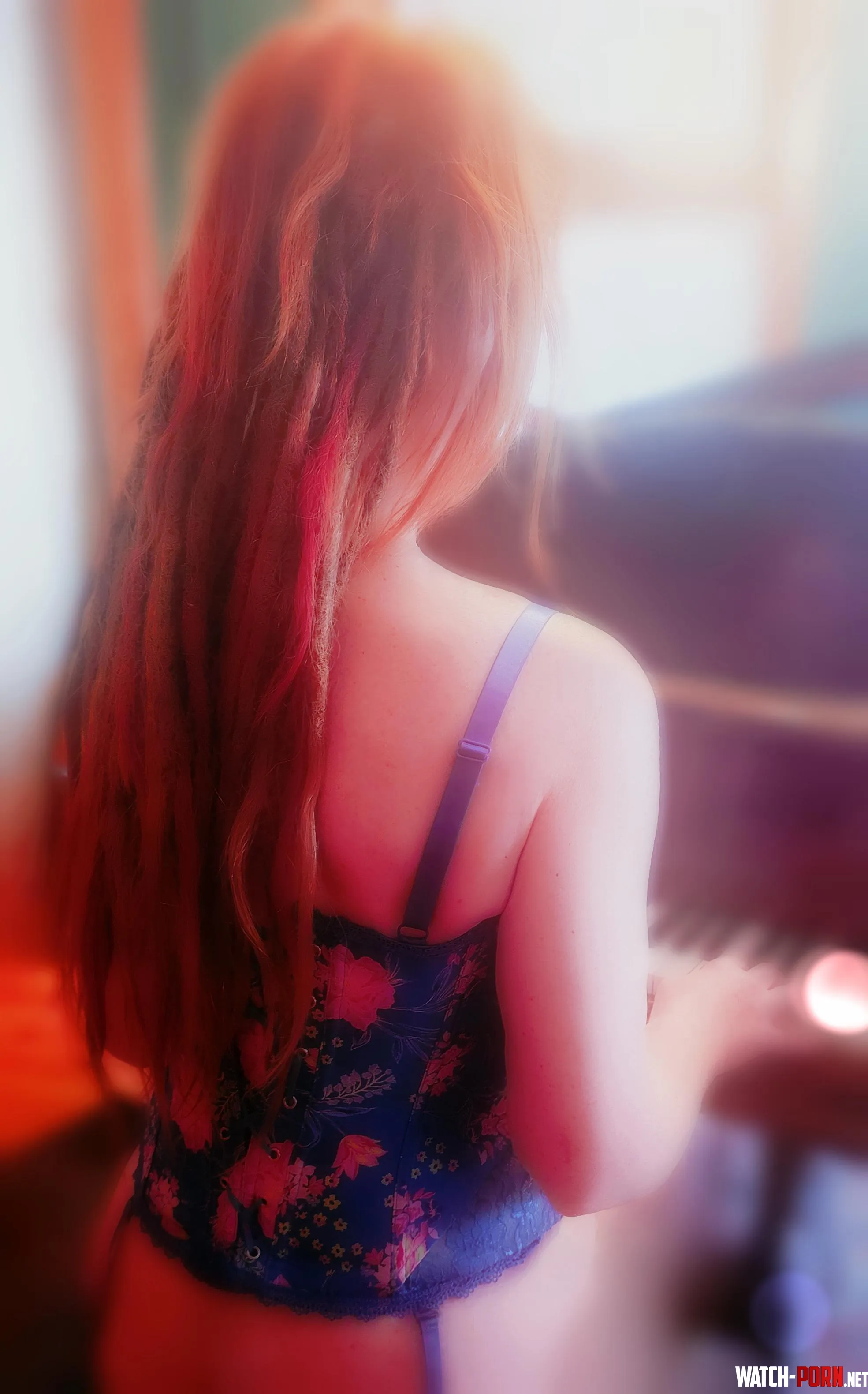 Like to play piano in the mornings in lingerie by Scarlett_Lockhart