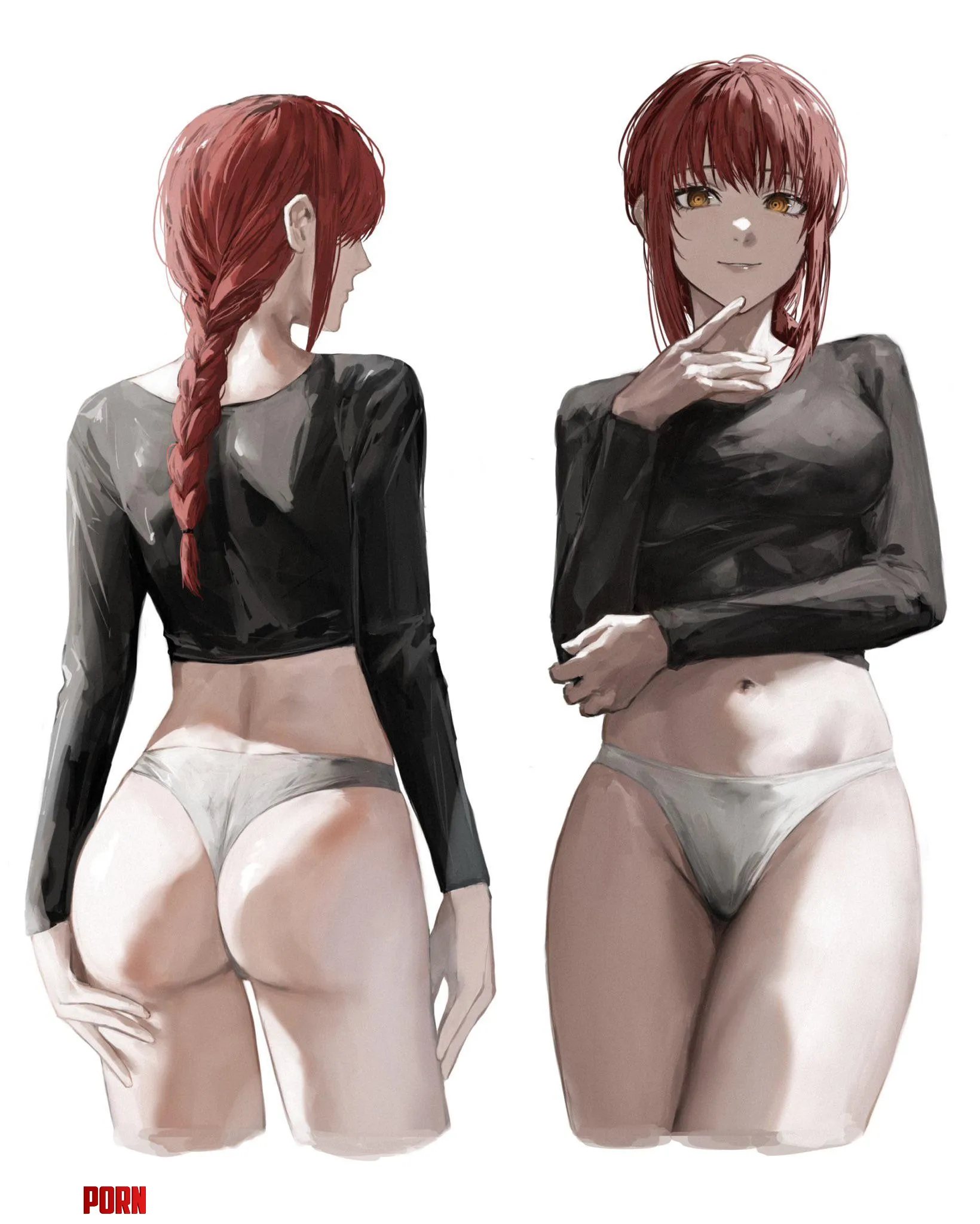 Mommy Makima in underwear by Silent_Steak_9540