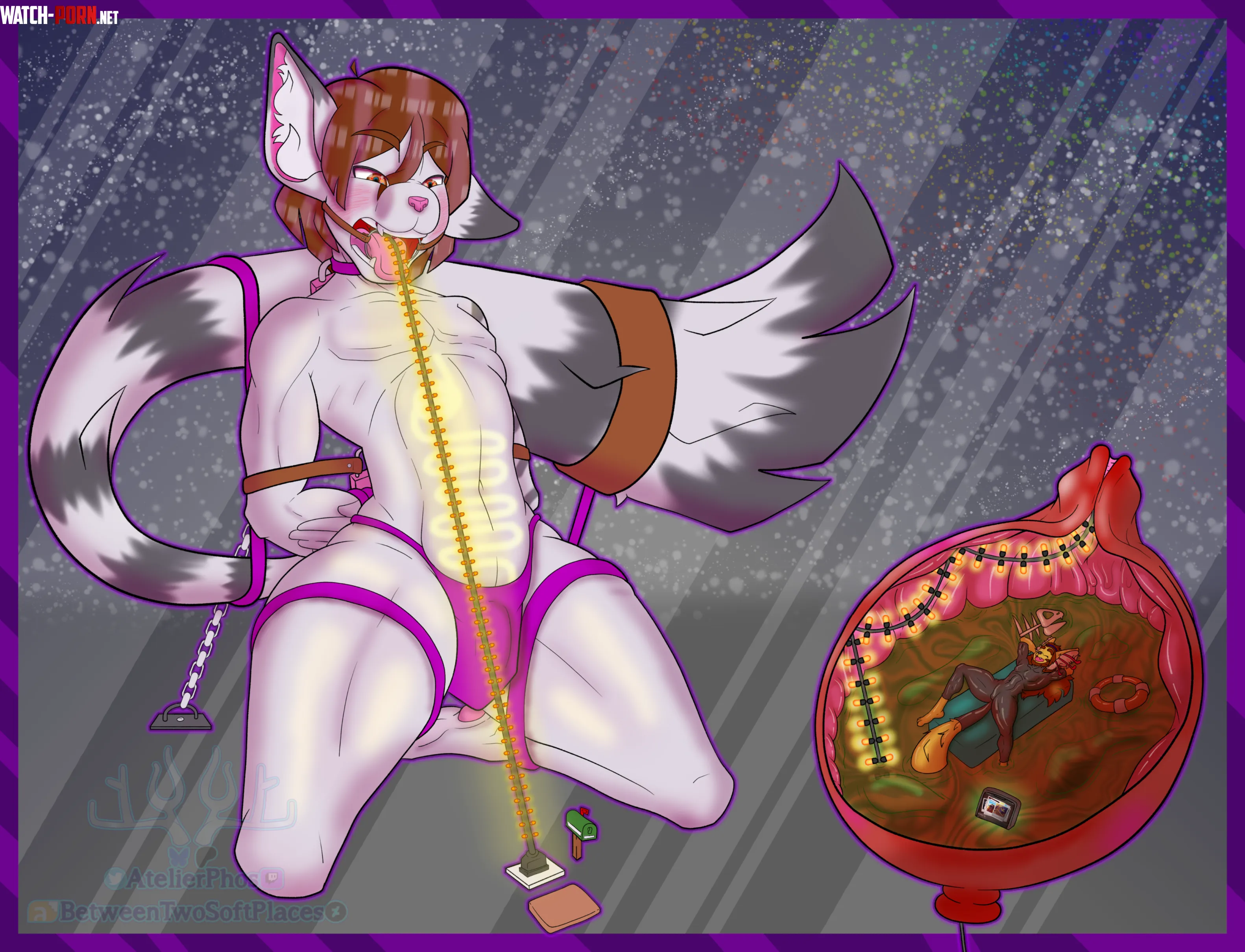 {Image} (Oc Art by Me, AtelierPhos) Cat Belly Hot Tub~ by DigitalFurryArtist