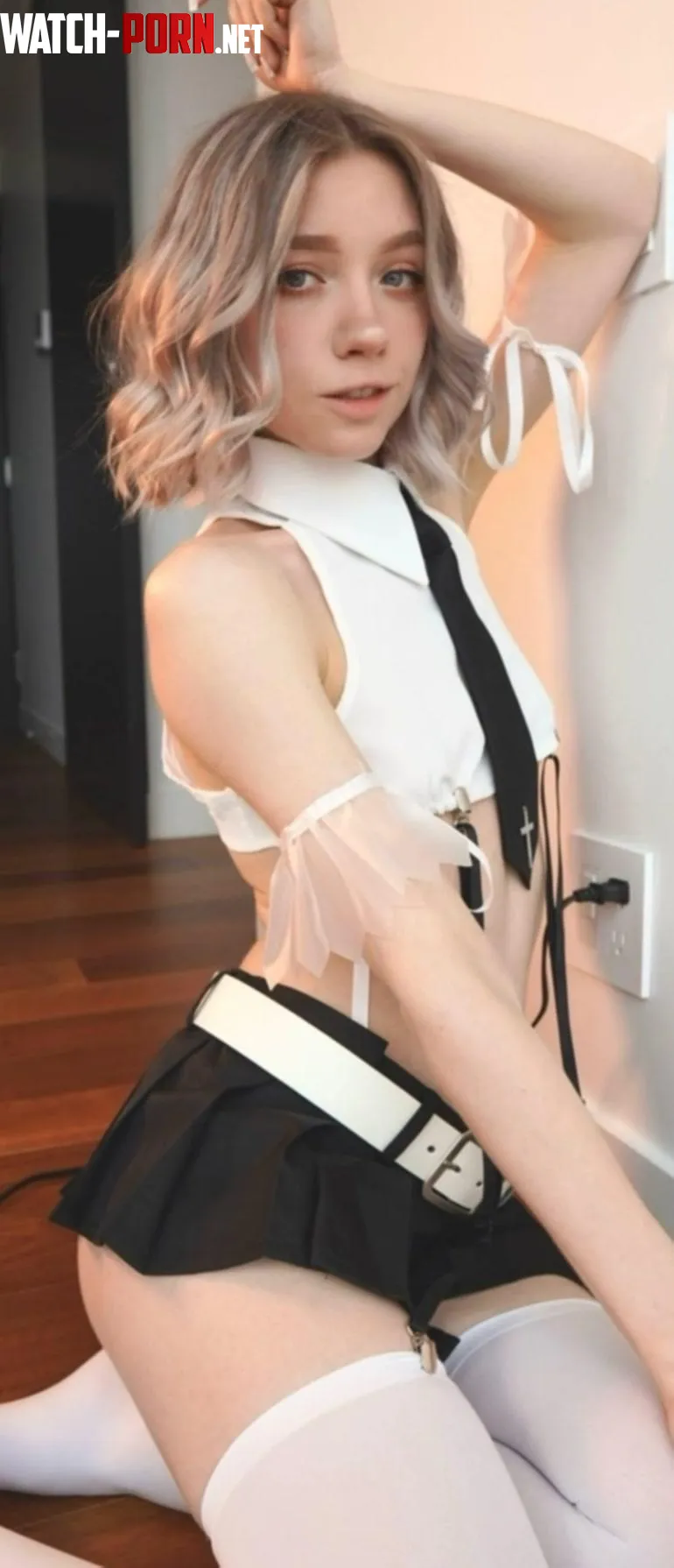 Little blonde with a very short skirt by ShyVelvetRose