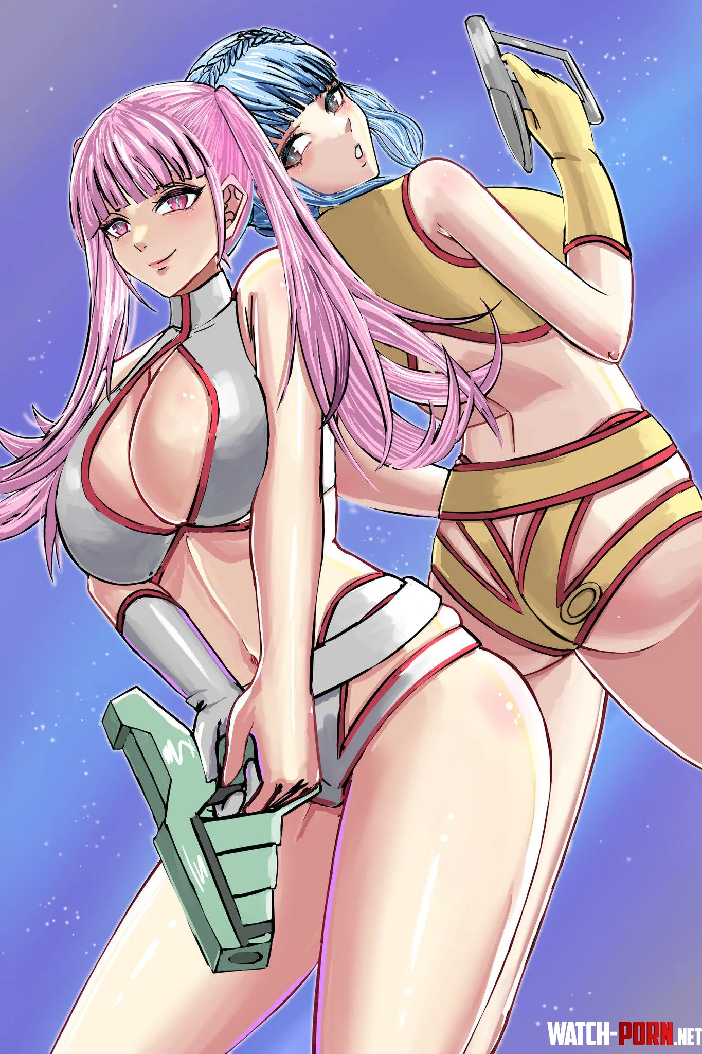 Hilda & Marianne as Rei & Yuri [Fire Emblem × Dirty Pair] by LafterMastr