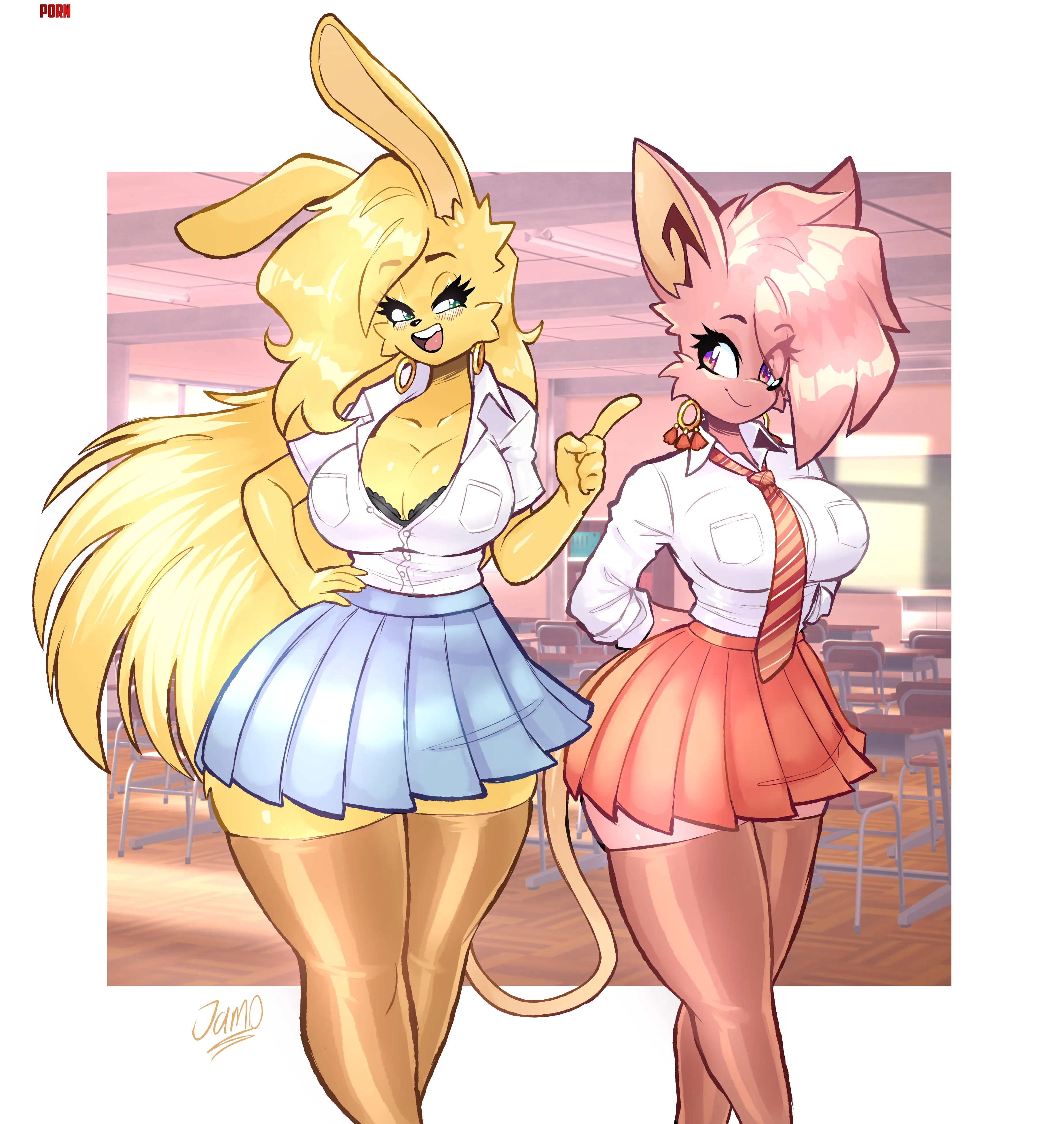 Katie & Mathilda in their school uniforms by LafterMastr