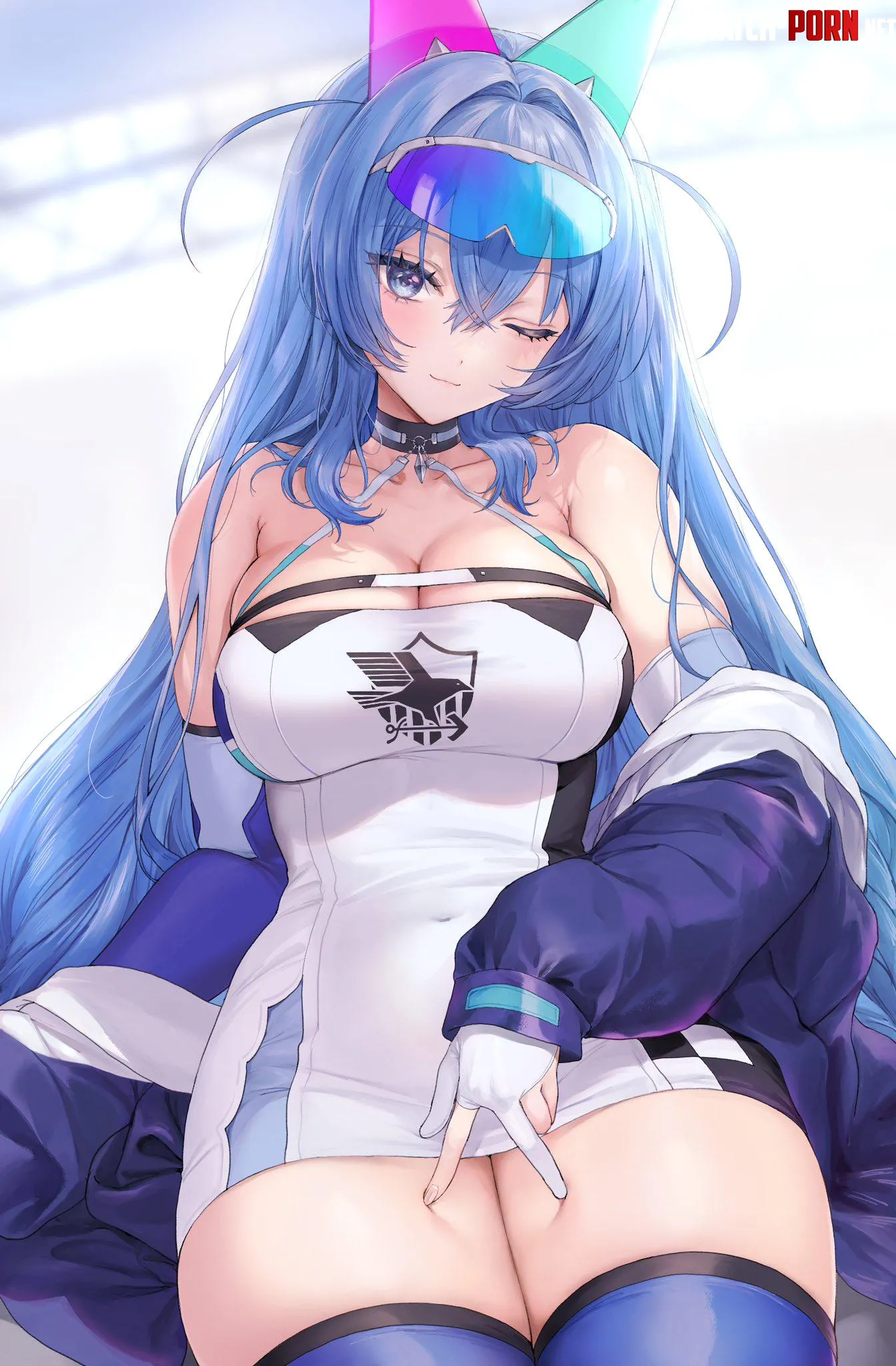 Race Queen New Jersey spreading her thighs (Ygcn) [Azur Lane] by llamanatee