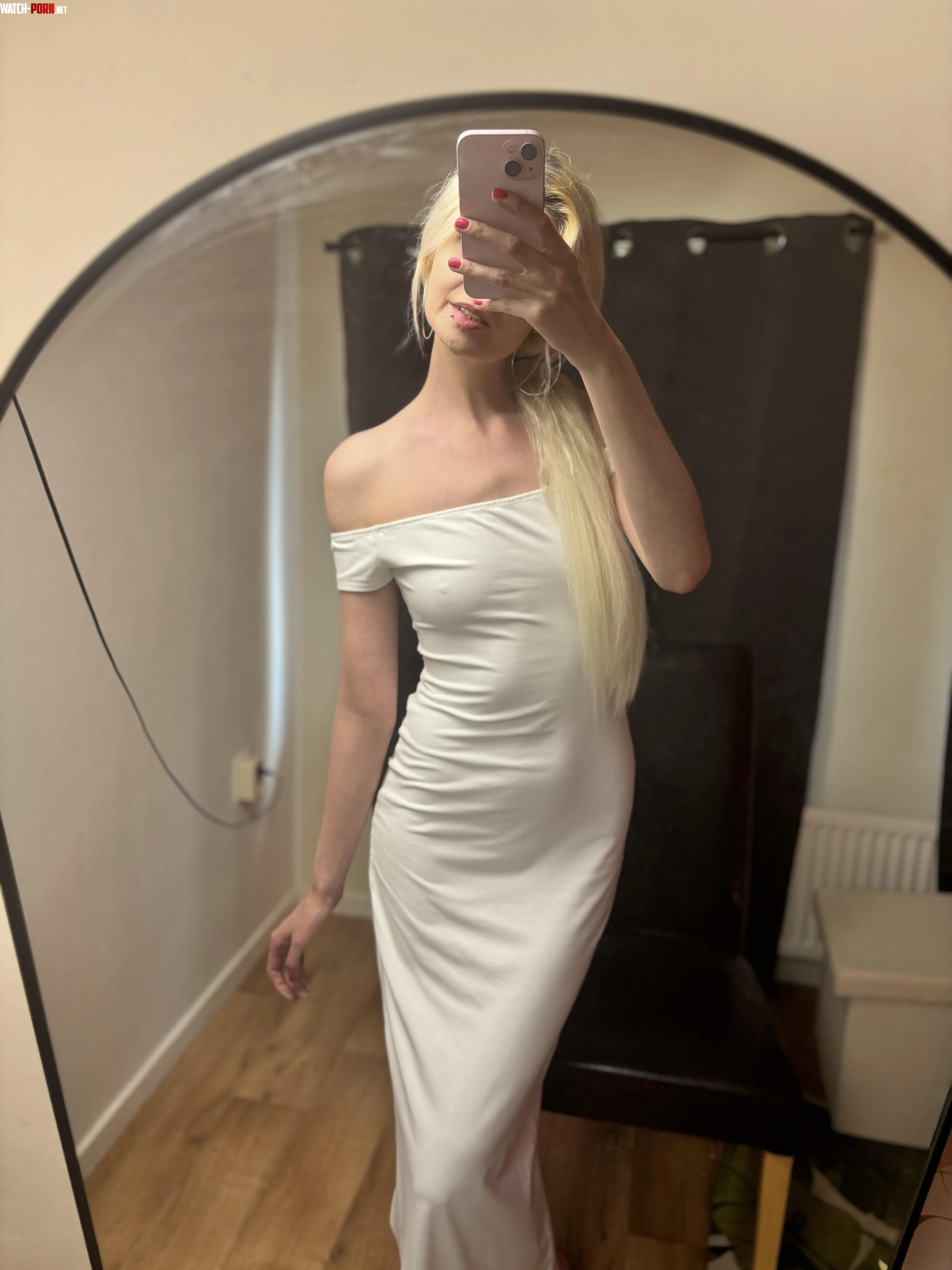 White long tight dress by LanaPeaches__