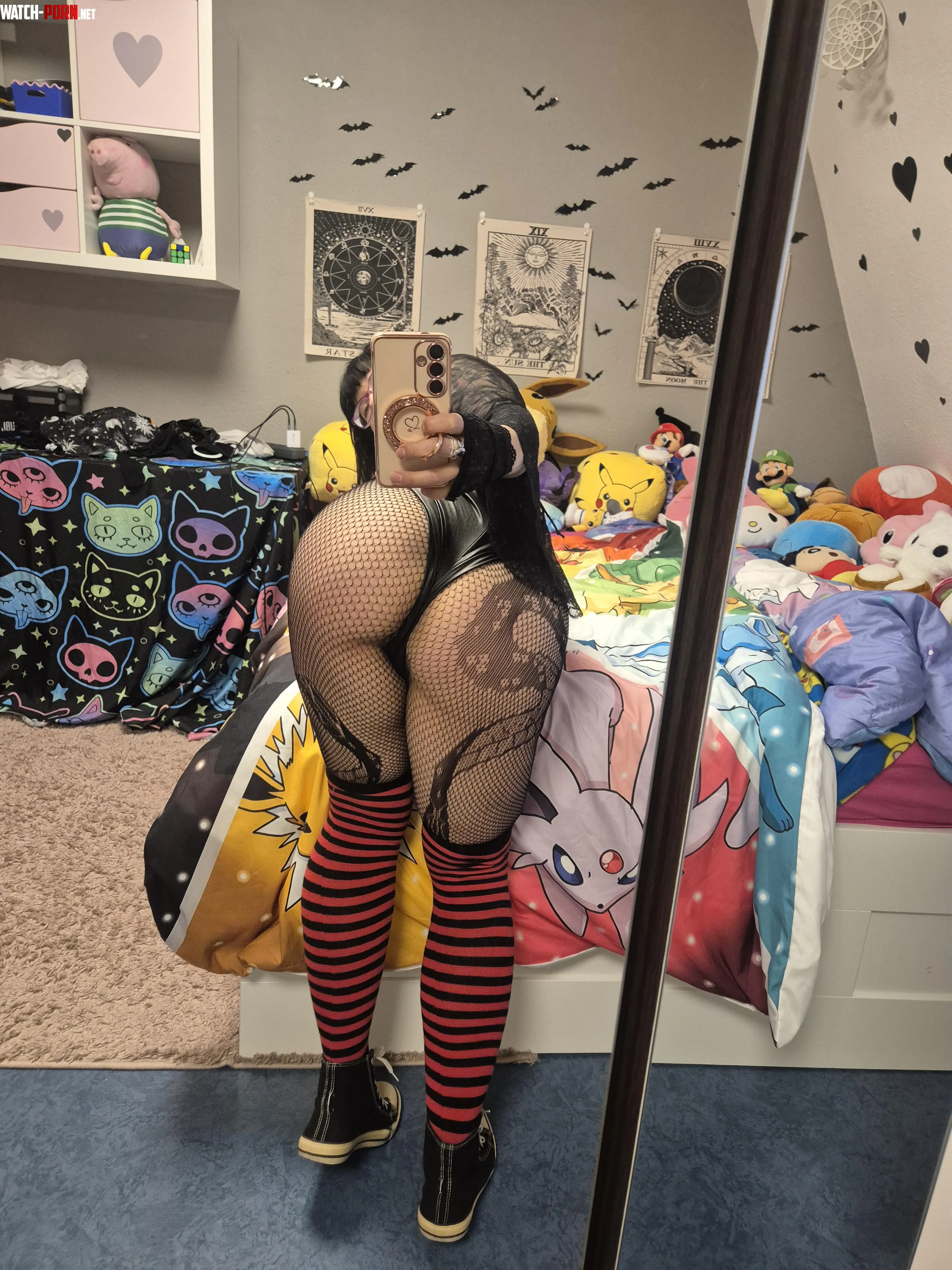 White cheeks in Fishnets by DizzyDora_