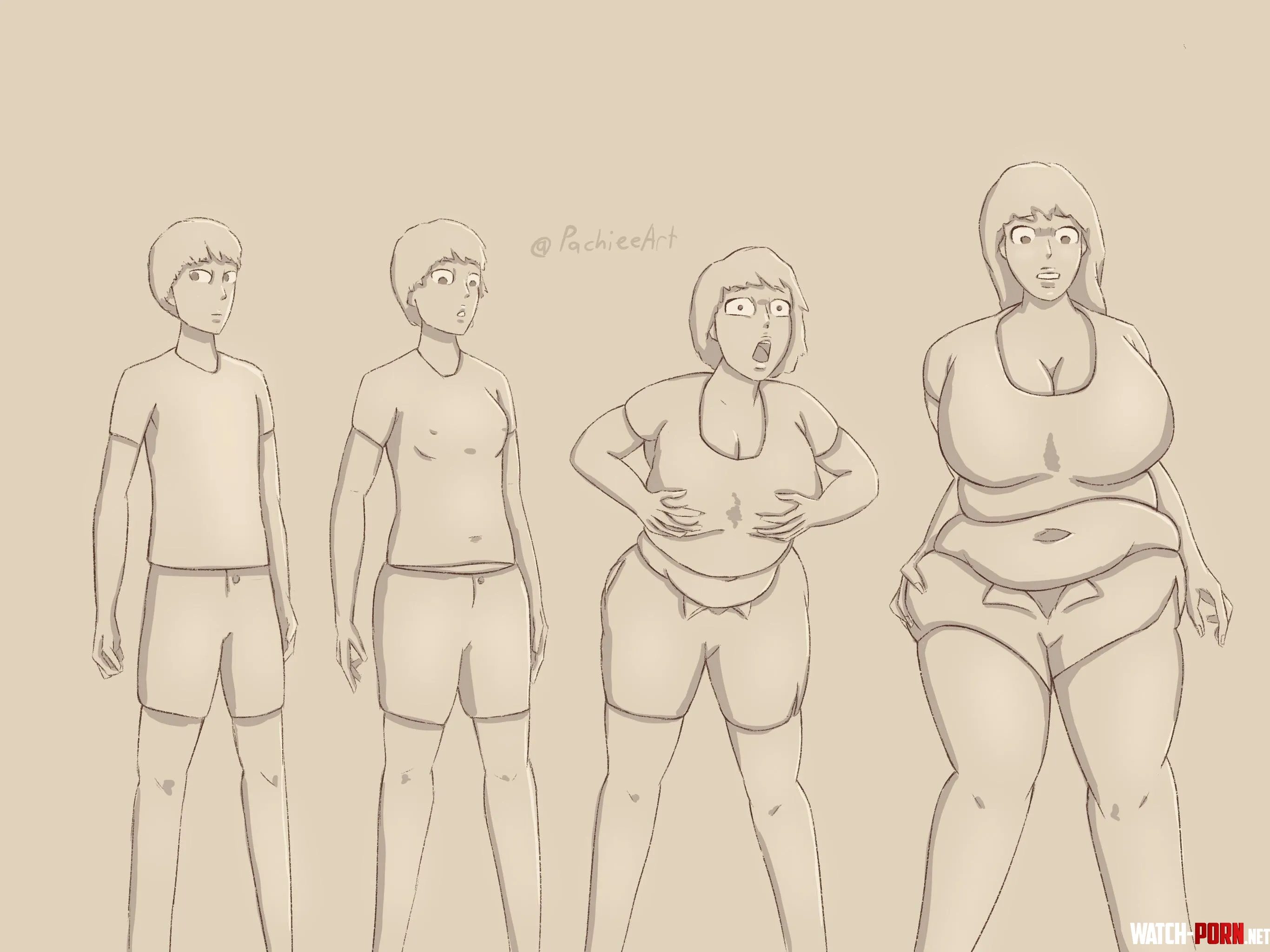 From skinny to BBW(My art) by Tree-Barkk