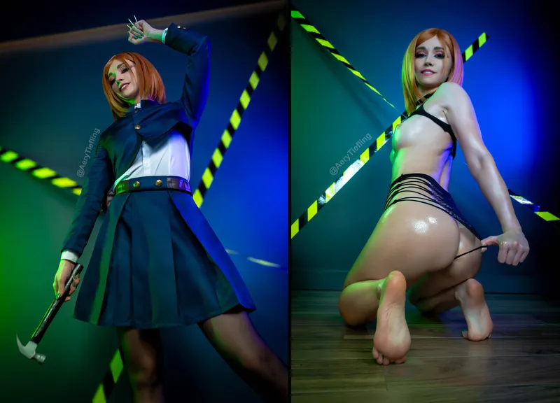 Thumbnail Enter the World of Jujutsu Kaisen with AeryKorvair's Nobara NudeCosplay