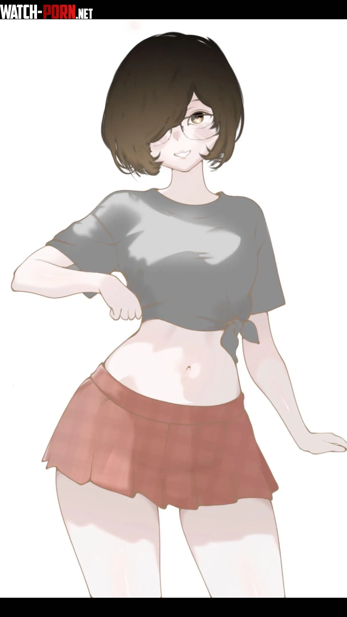 OC nerdy girl in cute skirt ! by 123sailor