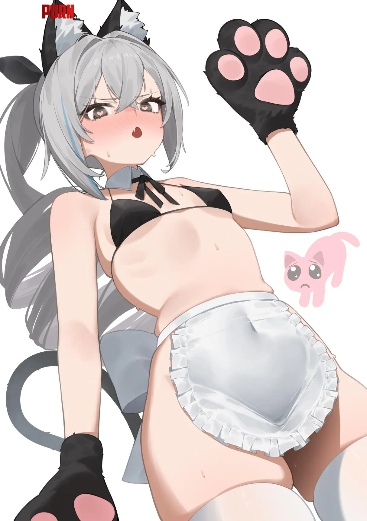 Skimpy Neko Silverwolf by Wattatopz