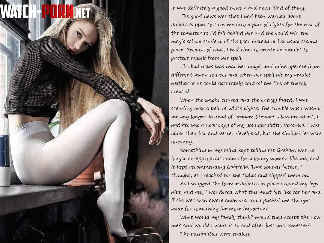 New Caption! The Possibilities Were Endless #m2f #magicaltransformation #pantyhose #stuck #clothingtransformation #m2ftransformation #caption #gendertransformation #inanimatetransformation #m2fcaption by AskedForTheMid0129