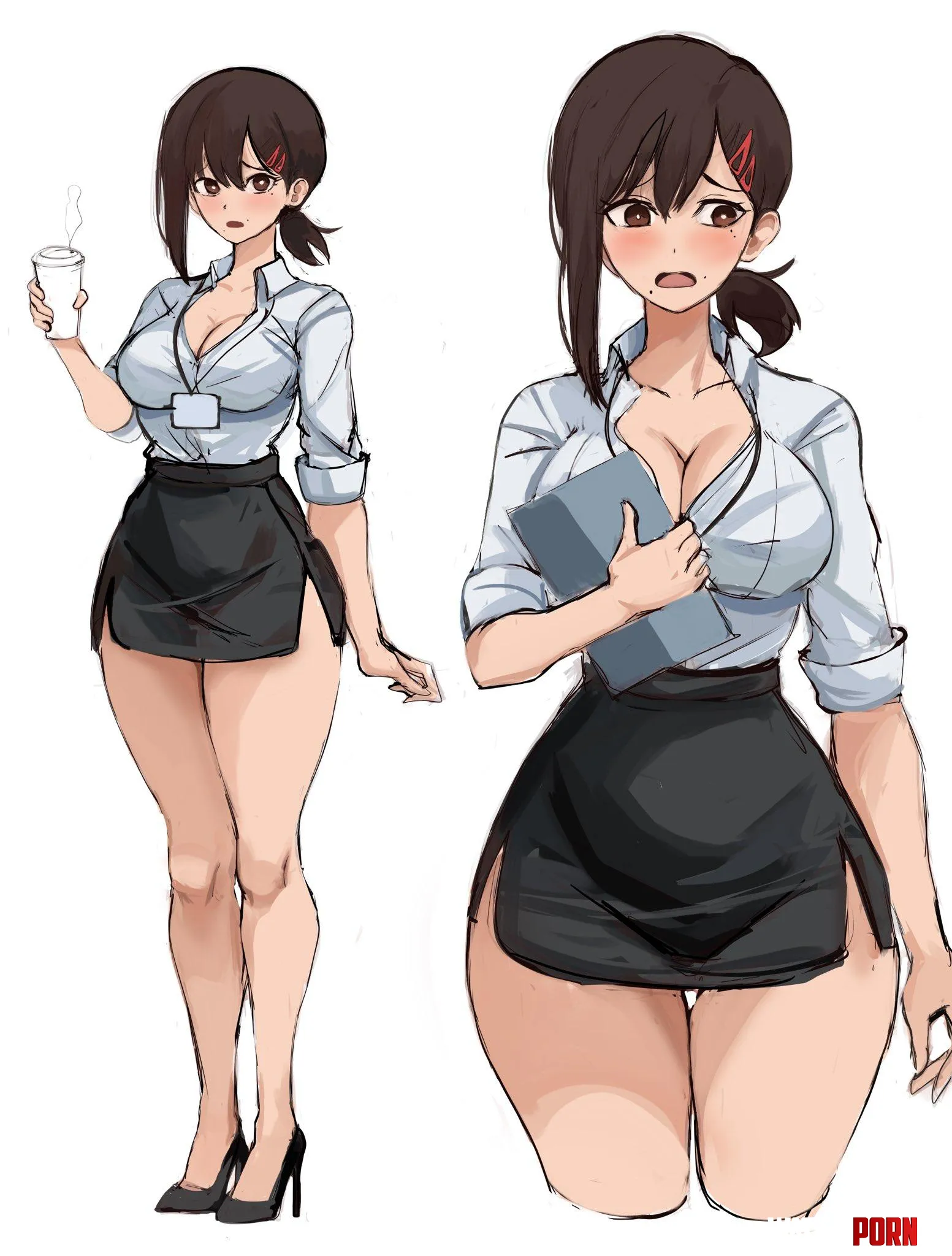 Office lady Kobeni (by @Rgsp00n) by queshu22