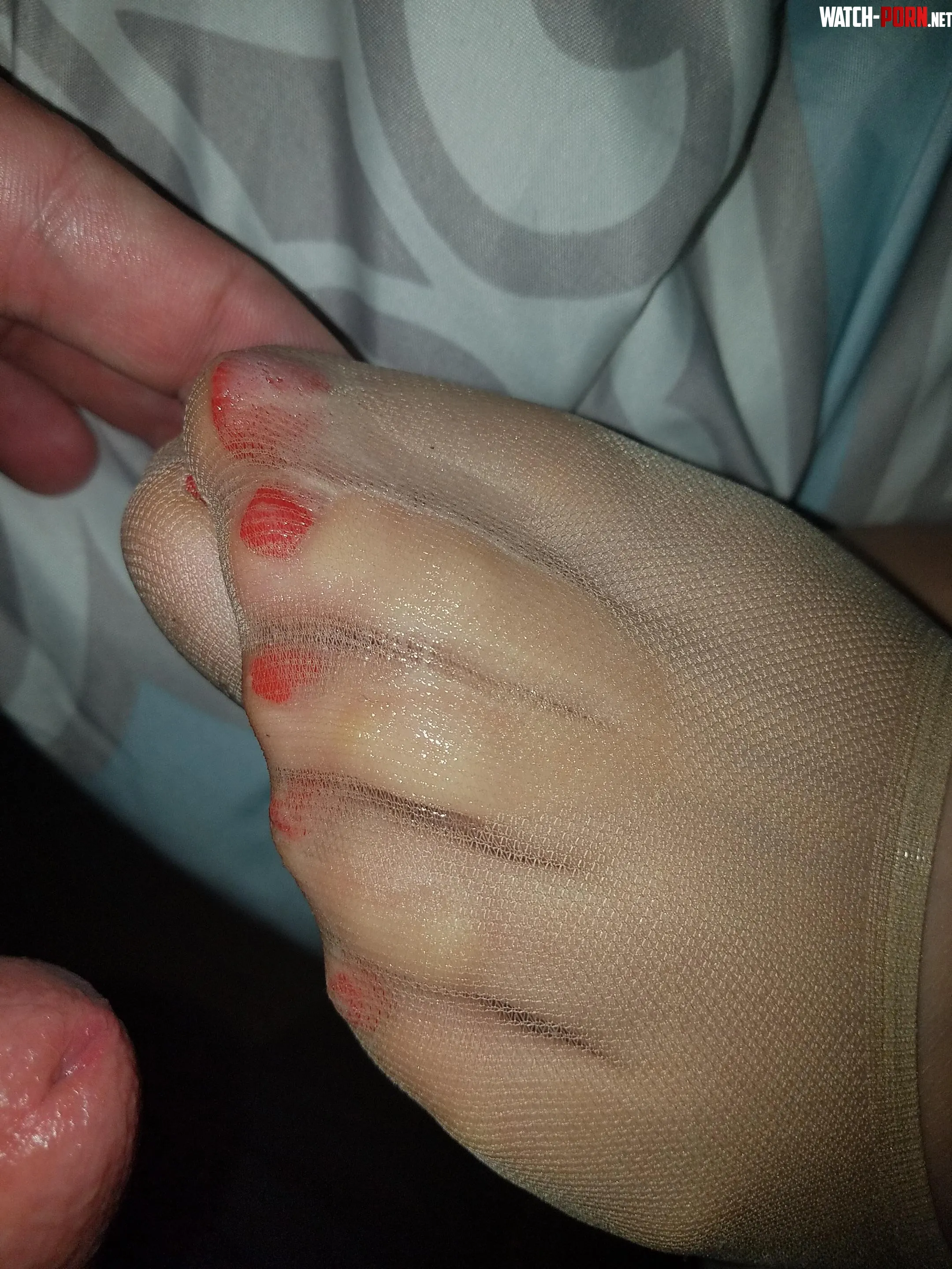 Cum drenched toes in nylon ped socks by sharemywifemi