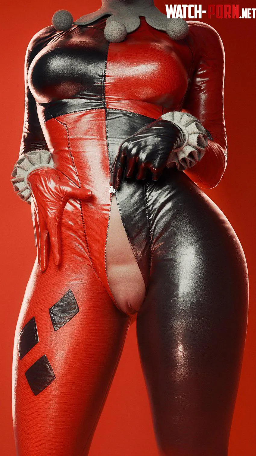 Harley Quinn unzipping herself for you (FugTrup) [DC Comics/Batman] by BwordLasagna