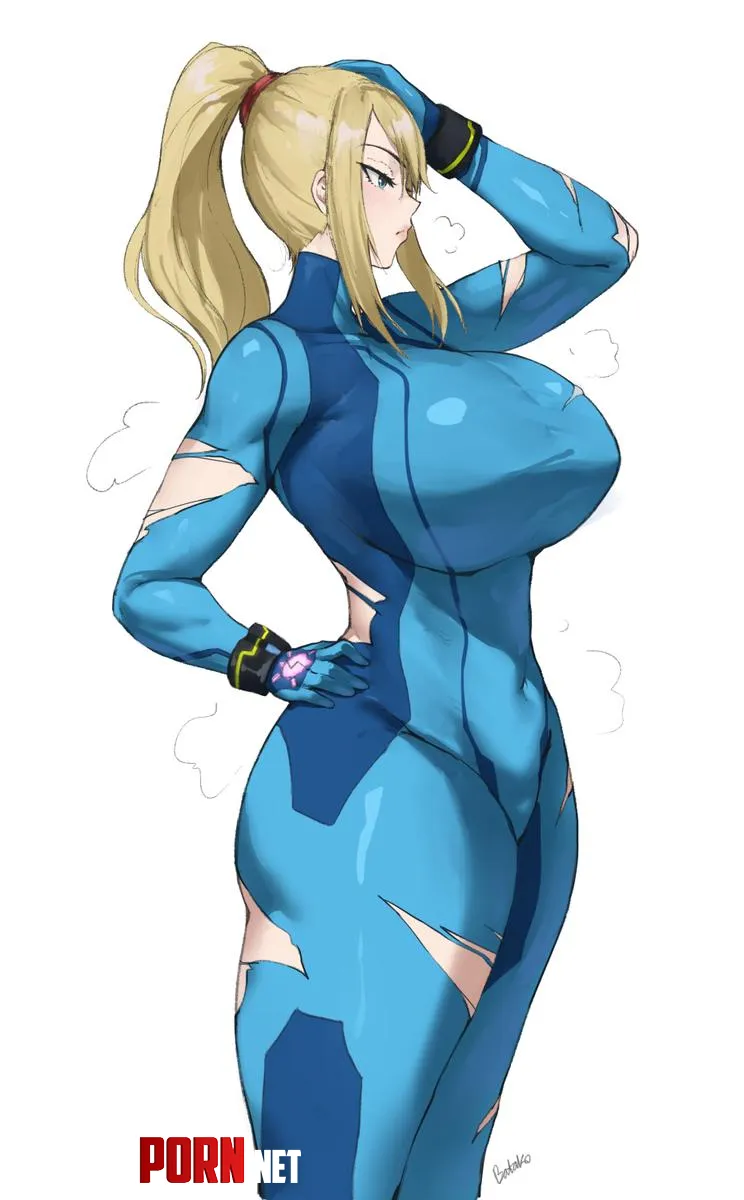 Samus's suit is torn (Batako) by TrainYuri