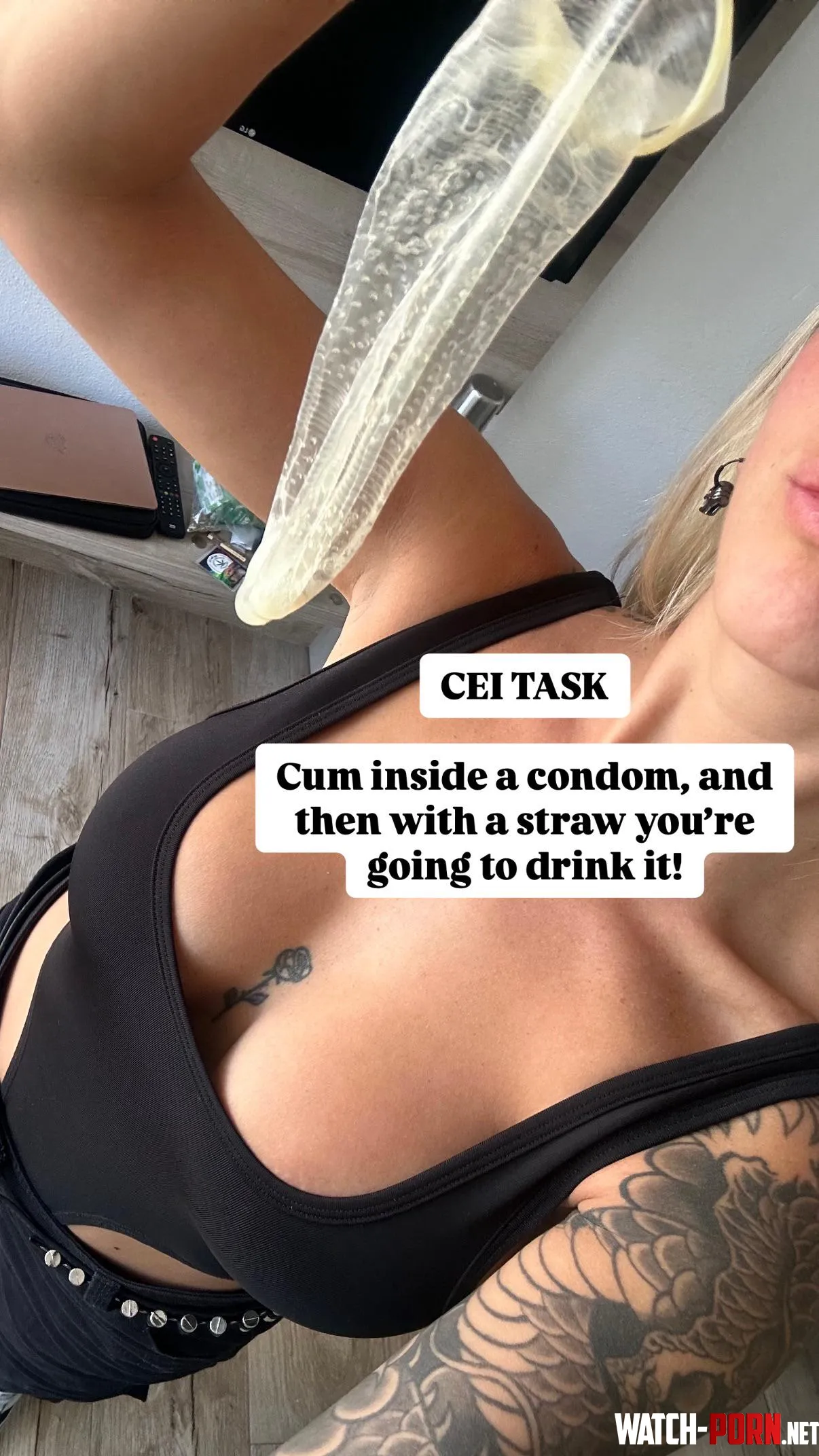 Drink it all with a straw, as if it were an ice or a delicious smoothie. Feed yourself on your cum. It’s your favourite food. by Blackzoro699