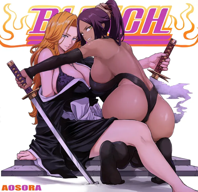 Thumbnail Rangiku & Yoruichi Erotic Encounter - Bleach Rule34 Scene