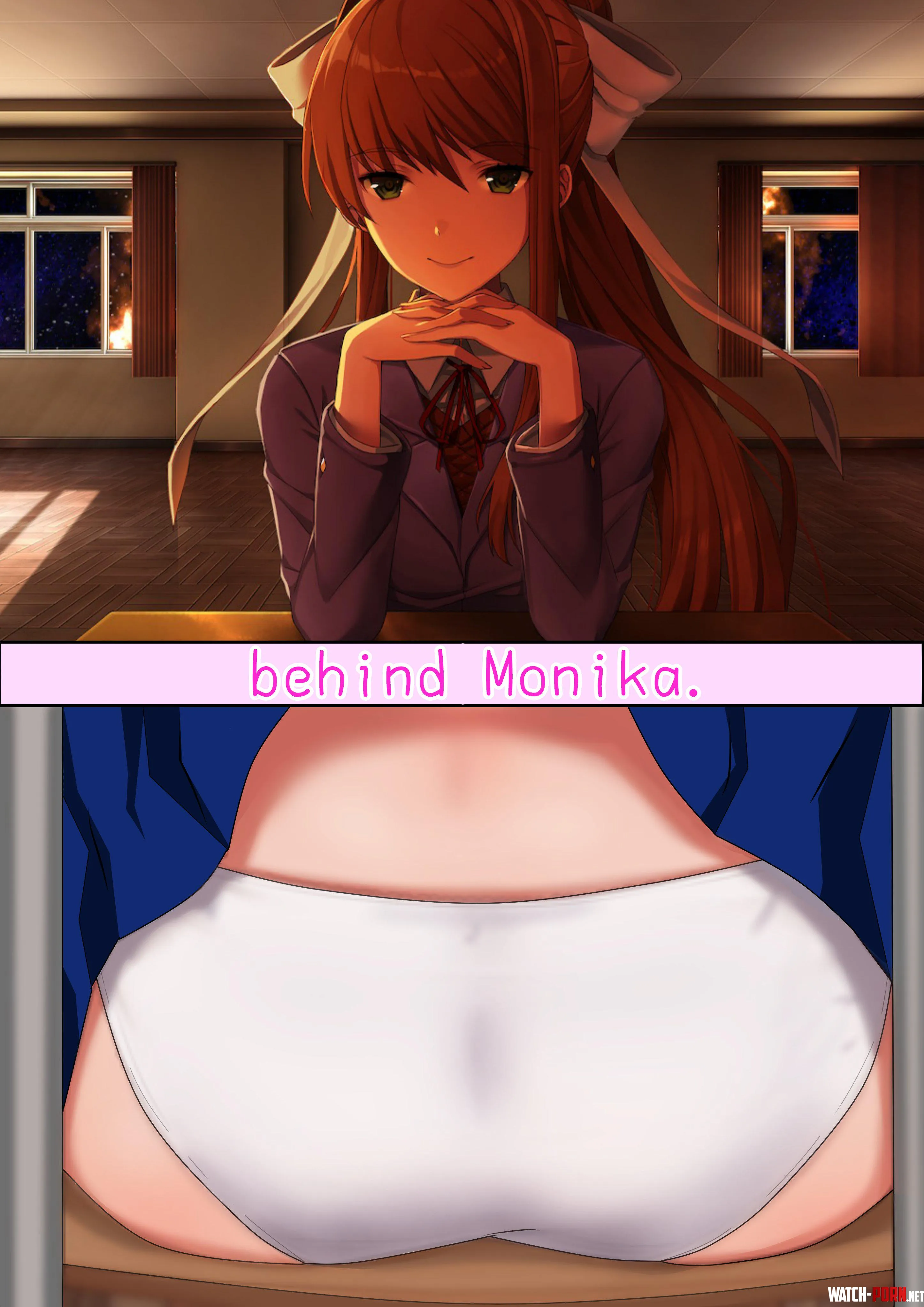 Behind Monika (ponoka2121) by A_MASSIVE_PERVERT