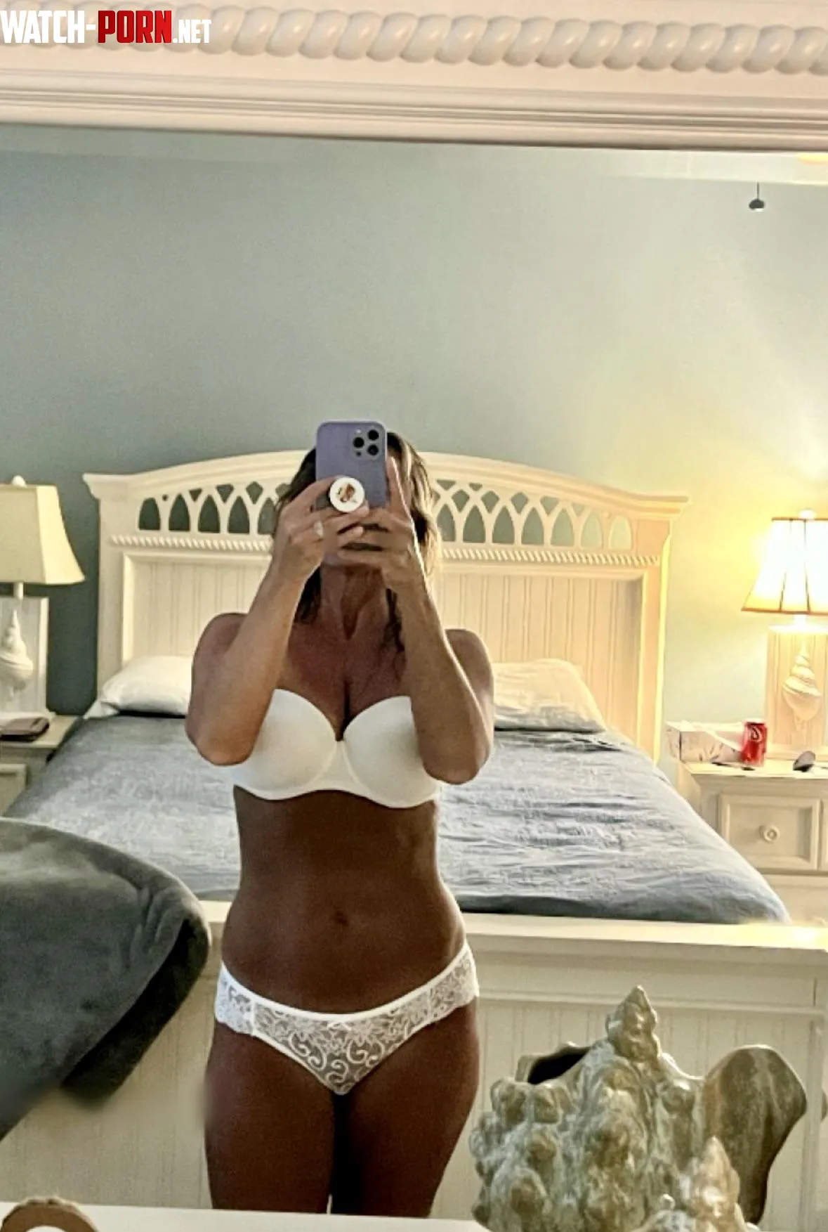 How do my white lace panties look with a dark tan? (52f) by intrigued_wife