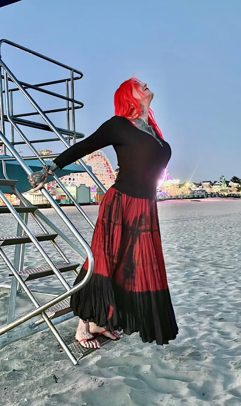 Thumbnail Goth Girl's Beach Day Fashion Statement | Desecr8or