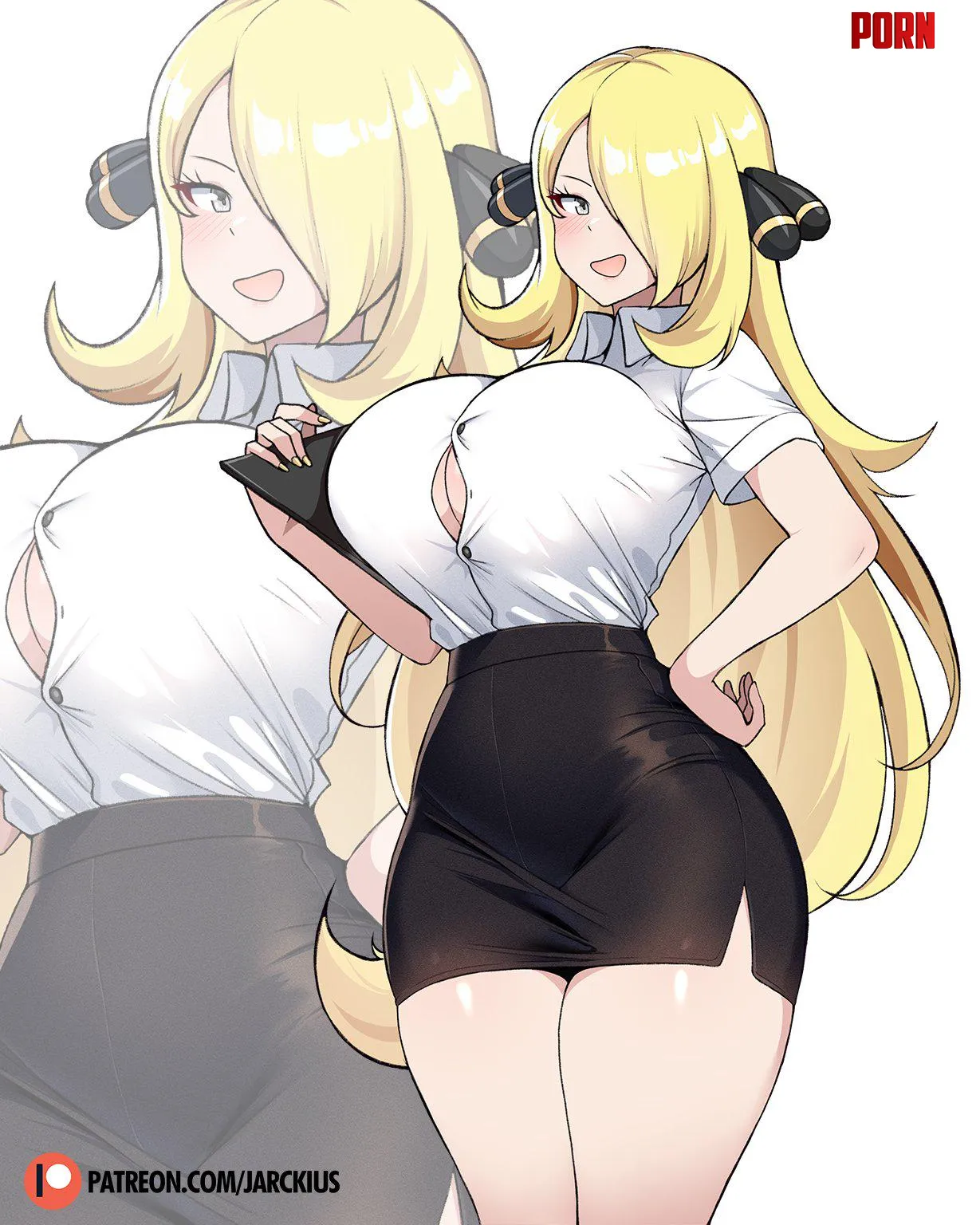 Office lady Cynthia [Pokemon] by Level-Ad5048