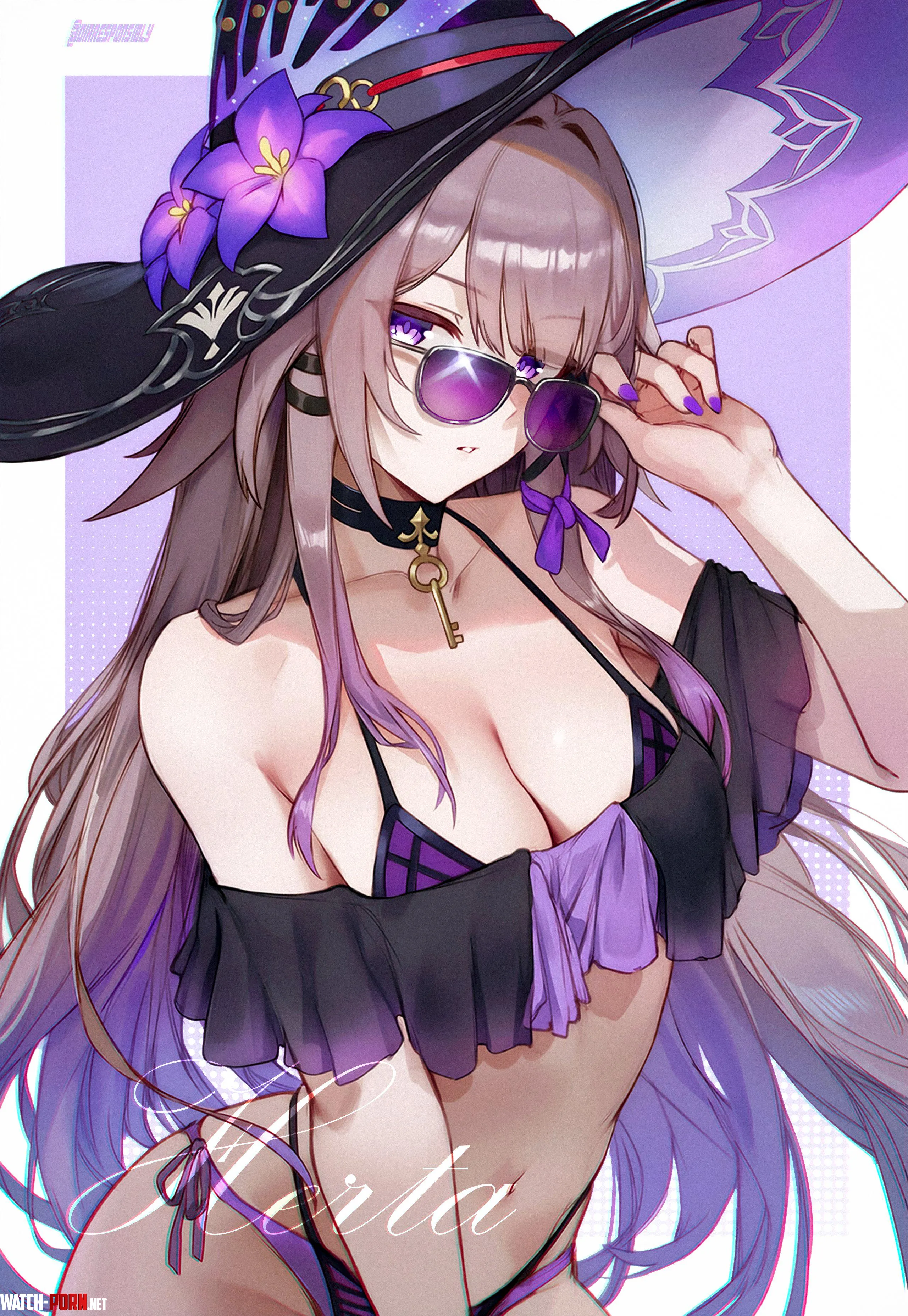 Herta in a purple bikini by earthmediaworld