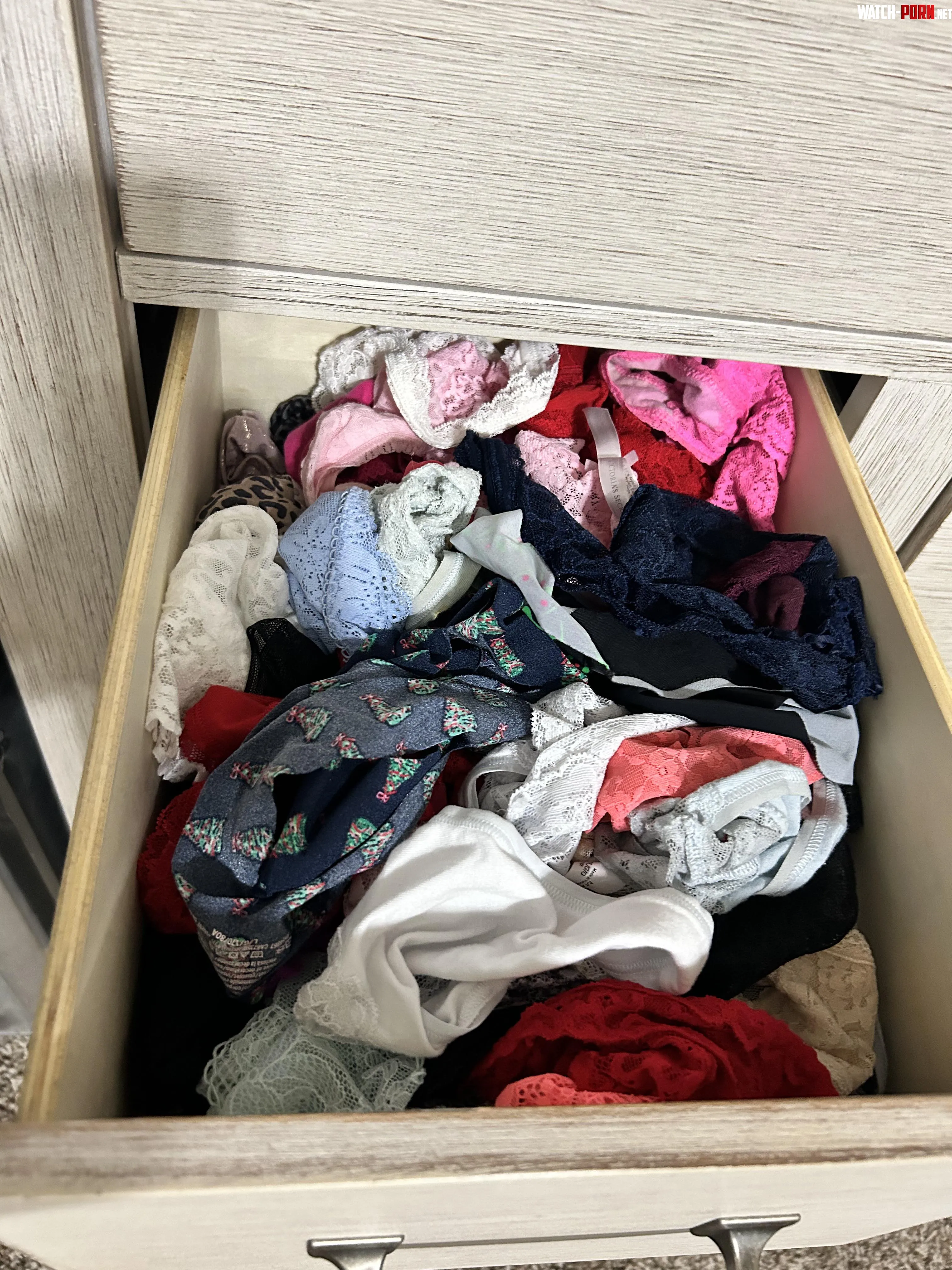 Today’s episode of a peek into my wife’s panty drawer. by ThickDickStrokin03