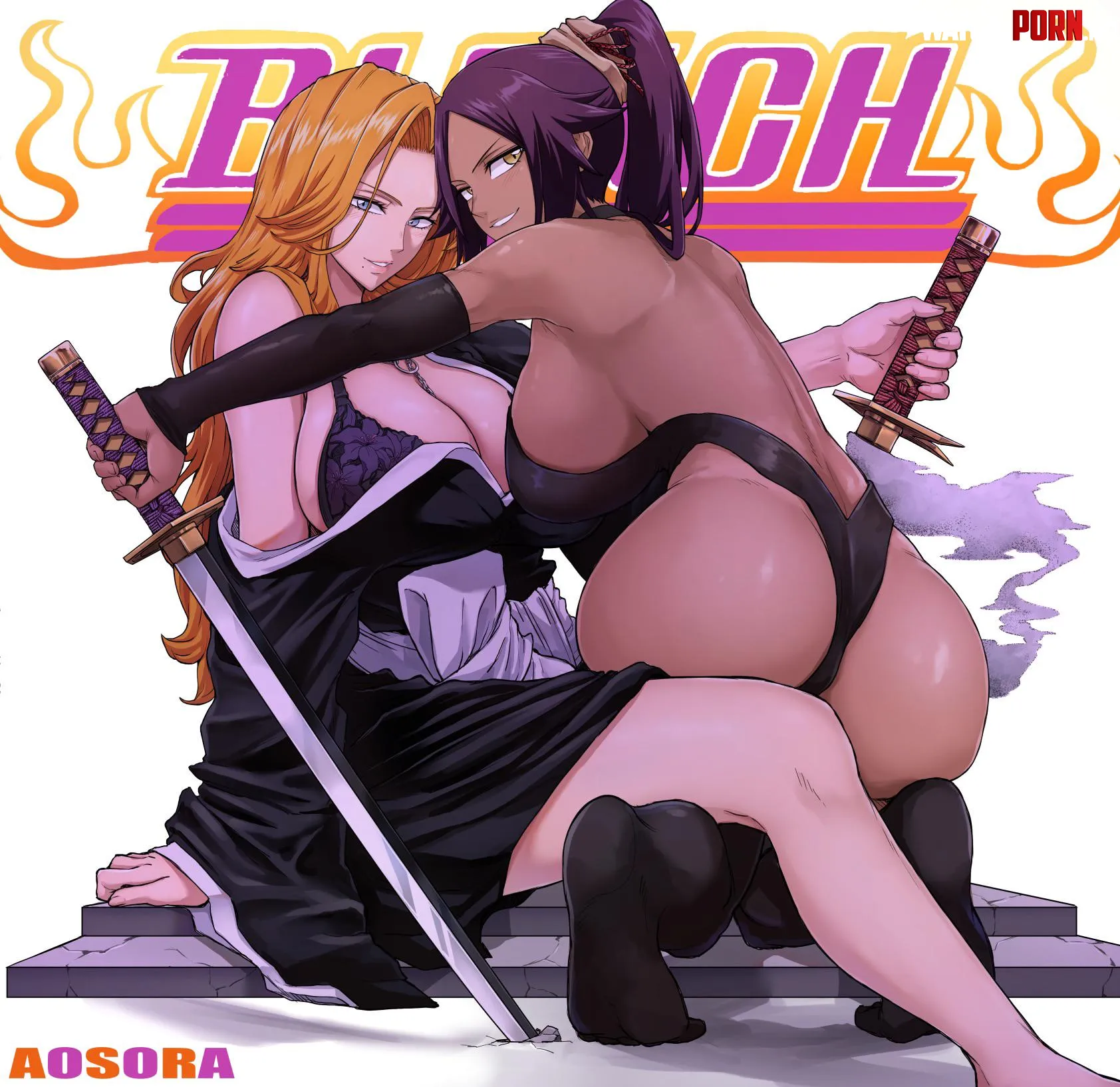 Rangiku & Yoruichi (あおそら) by Silent_Steak_9540