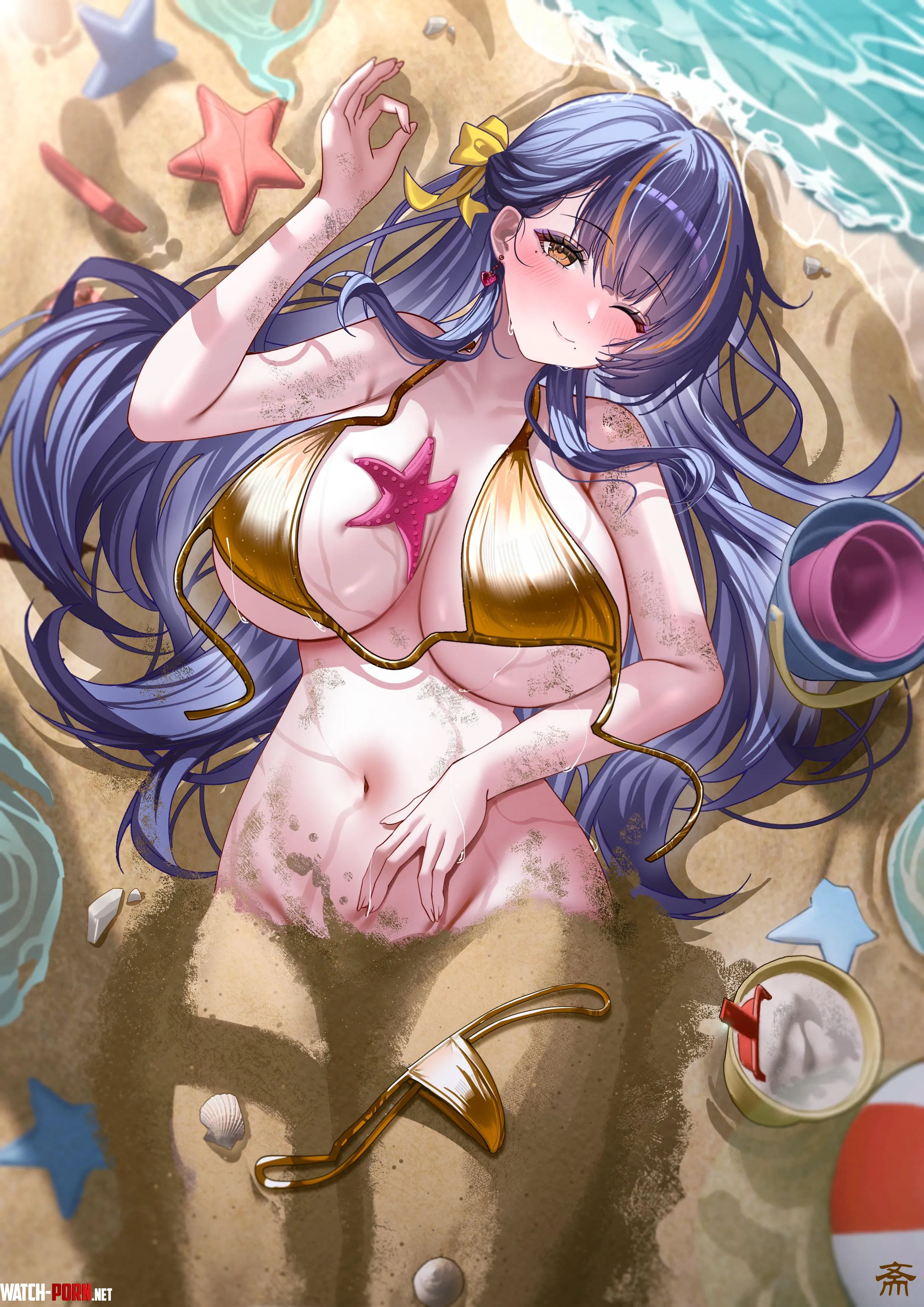 Trafalgar in sand (碳酸 / szmmm303) [Azur Lane] by elegantloveglimmer