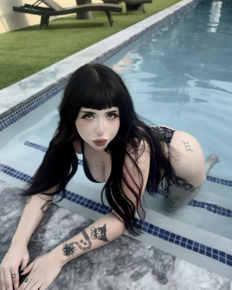 Thumbnail Poolside Encounters: Embracing the Presence of an Emo Girl