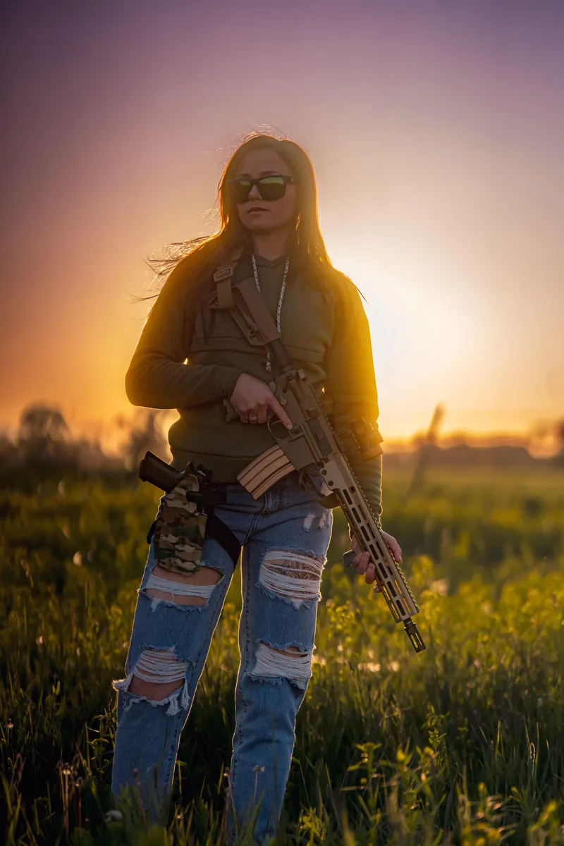 Thumbnail Golden Hour Photoshoot: Sunset Magic with Guns by Gloomy-Morning3048