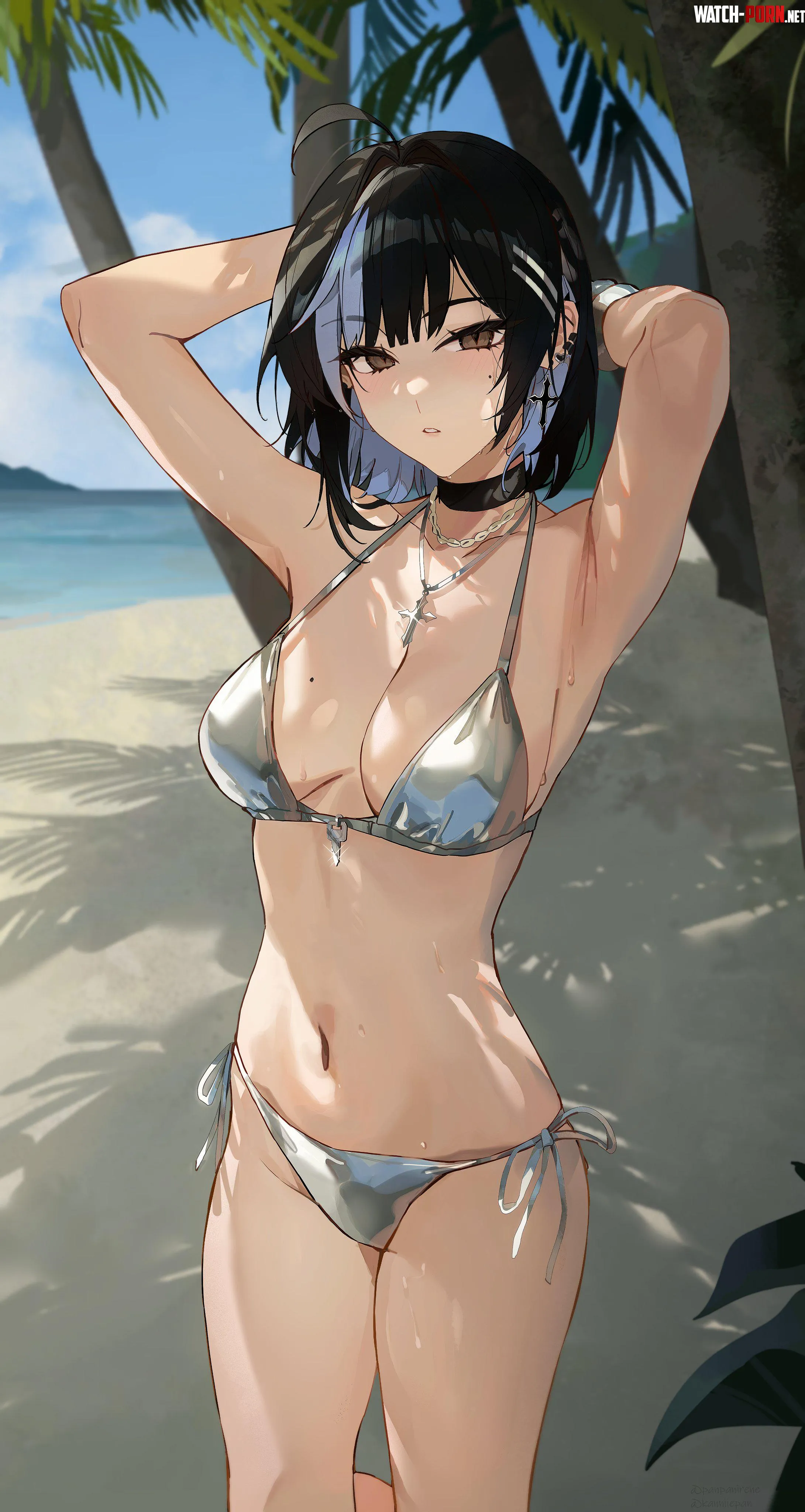 Silver Bikini [Original] by A_MASSIVE_PERVERT