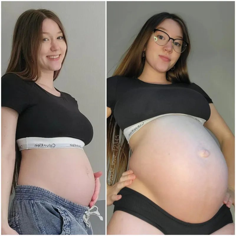 Thumbnail Comparison: 5 vs 9 Months Pregnant by jade_love_12345 | PreggoPorn