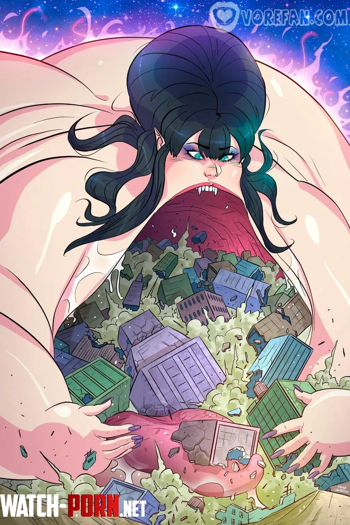 {image} Galactus Got Nothin' On Her! (Oscar Celestini) [giantess, mega giantess, vore, oral vore, maw shot, big mouth, bbw, fat girl, giantess vore] by Cezar_Nix