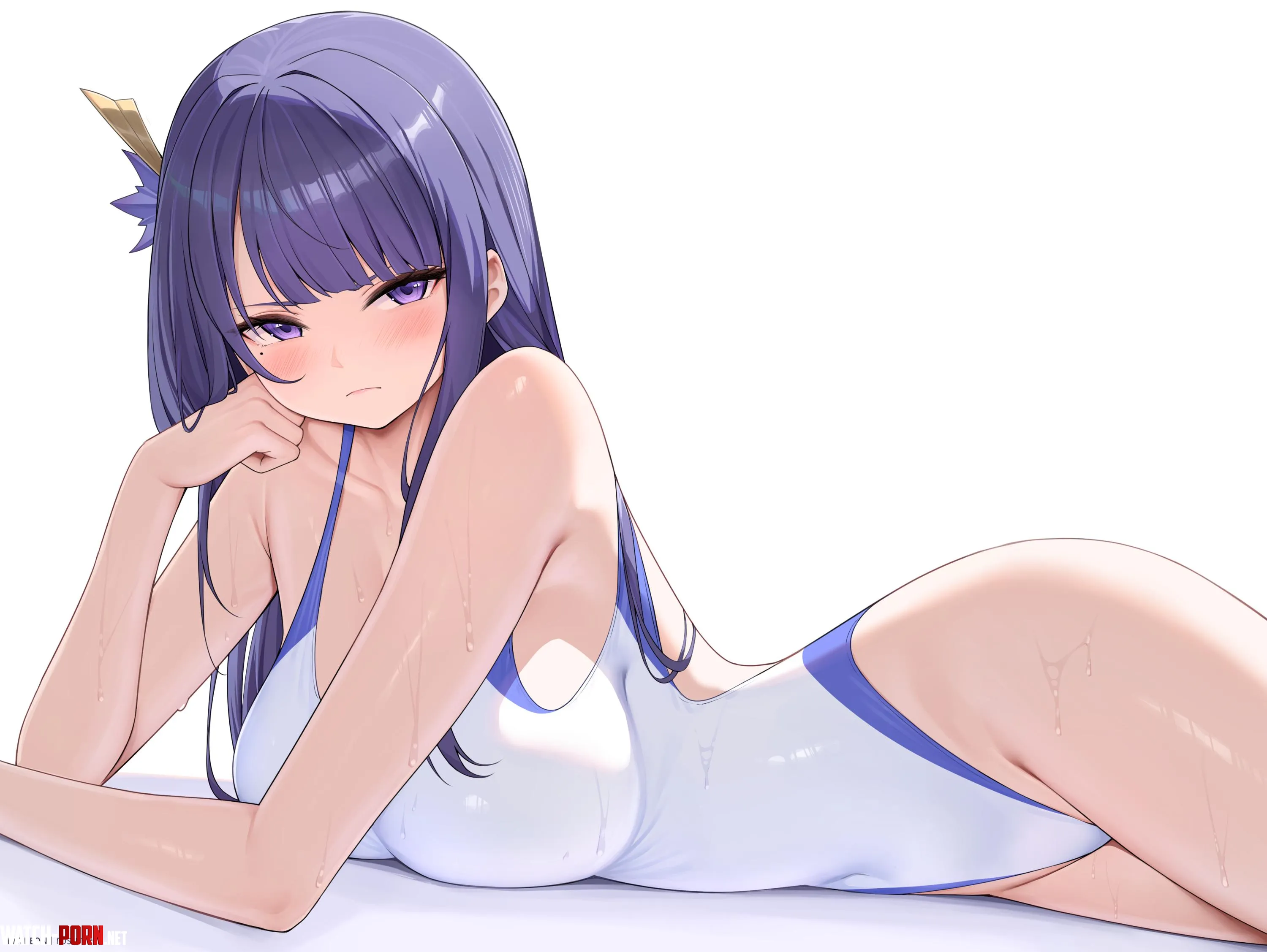 Raiden in white swimsuit (rosumerii) by elegantloveglimmer