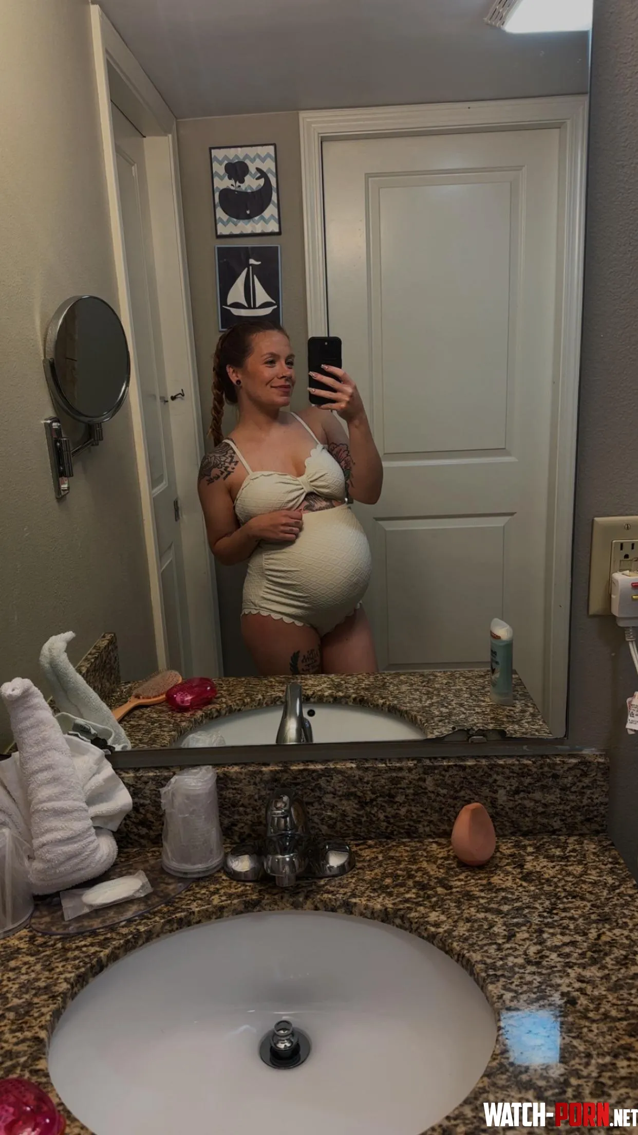 How does this bathing suit look on my pregnant belly? It gets a tad see through 🤫 by wildlymee