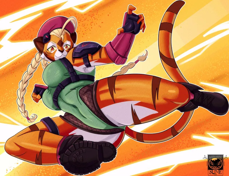 Thumbnail 🎨 Widowmaker with Cammy's Street Fighter skin, but I gave it my own Furry twist as a tigress! 🐯✨ (Art by me) by rodolfoslime