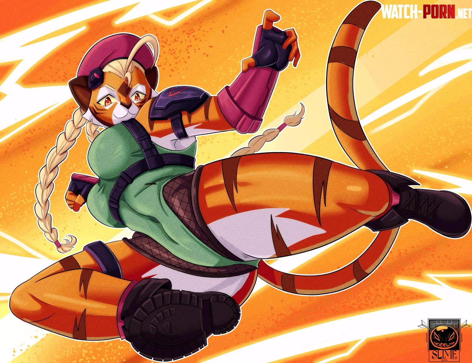 🎨 Widowmaker with Cammy's Street Fighter skin, but I gave it my own Furry twist as a tigress! 🐯✨ (Art by me) by rodolfoslime