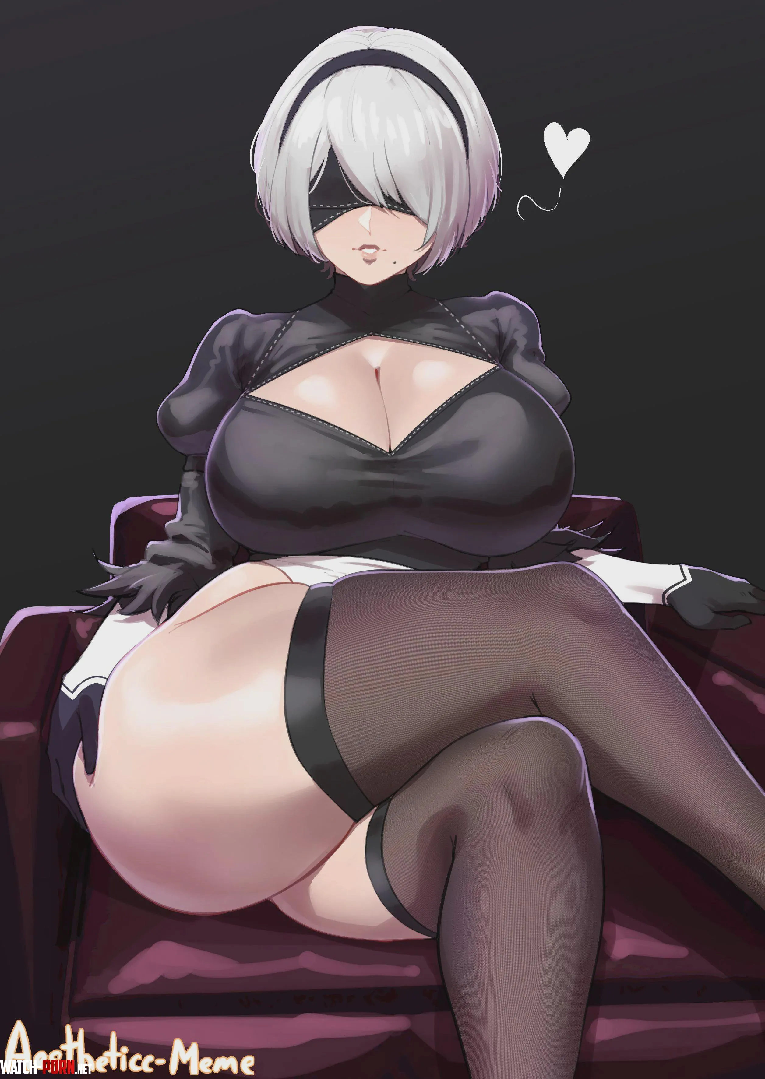 2b showing her thighs by Beembumb