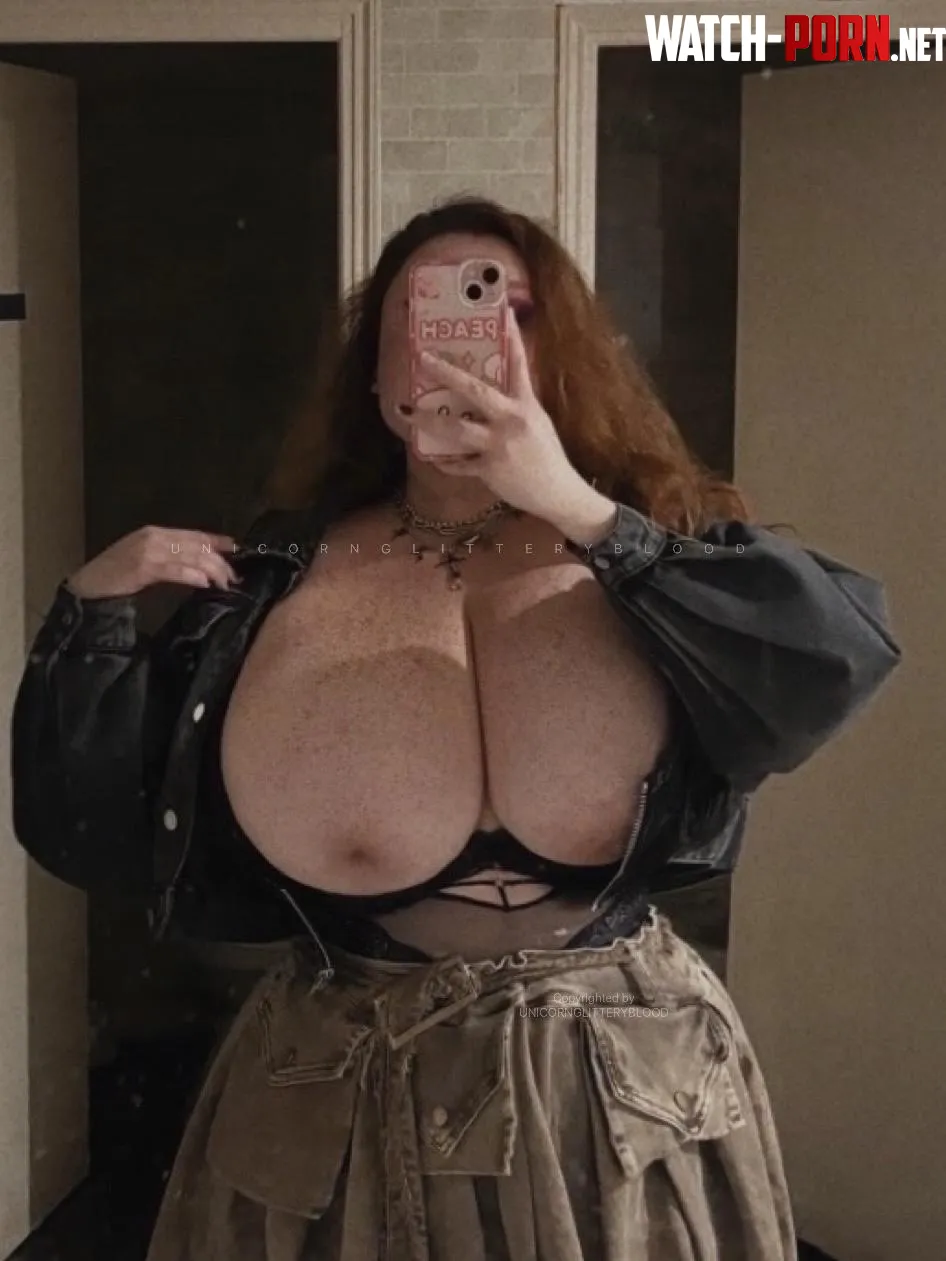 [OC] i flashed my huge tits in public and someone caught me! would you have stayed longer to stare? by Unicornglitteryblood